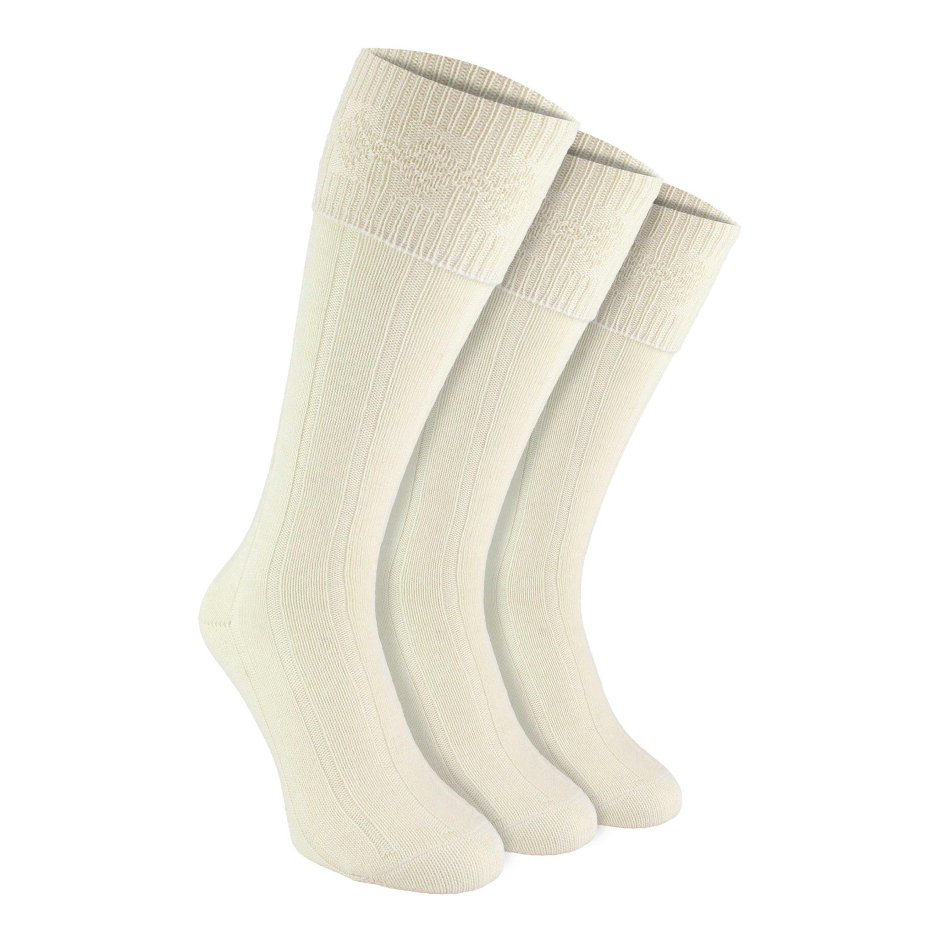 3 Pack Mens Wool Kilt Socks | Knee High Ribbed Turnover Cuff Warm Socks , view 1 of 5