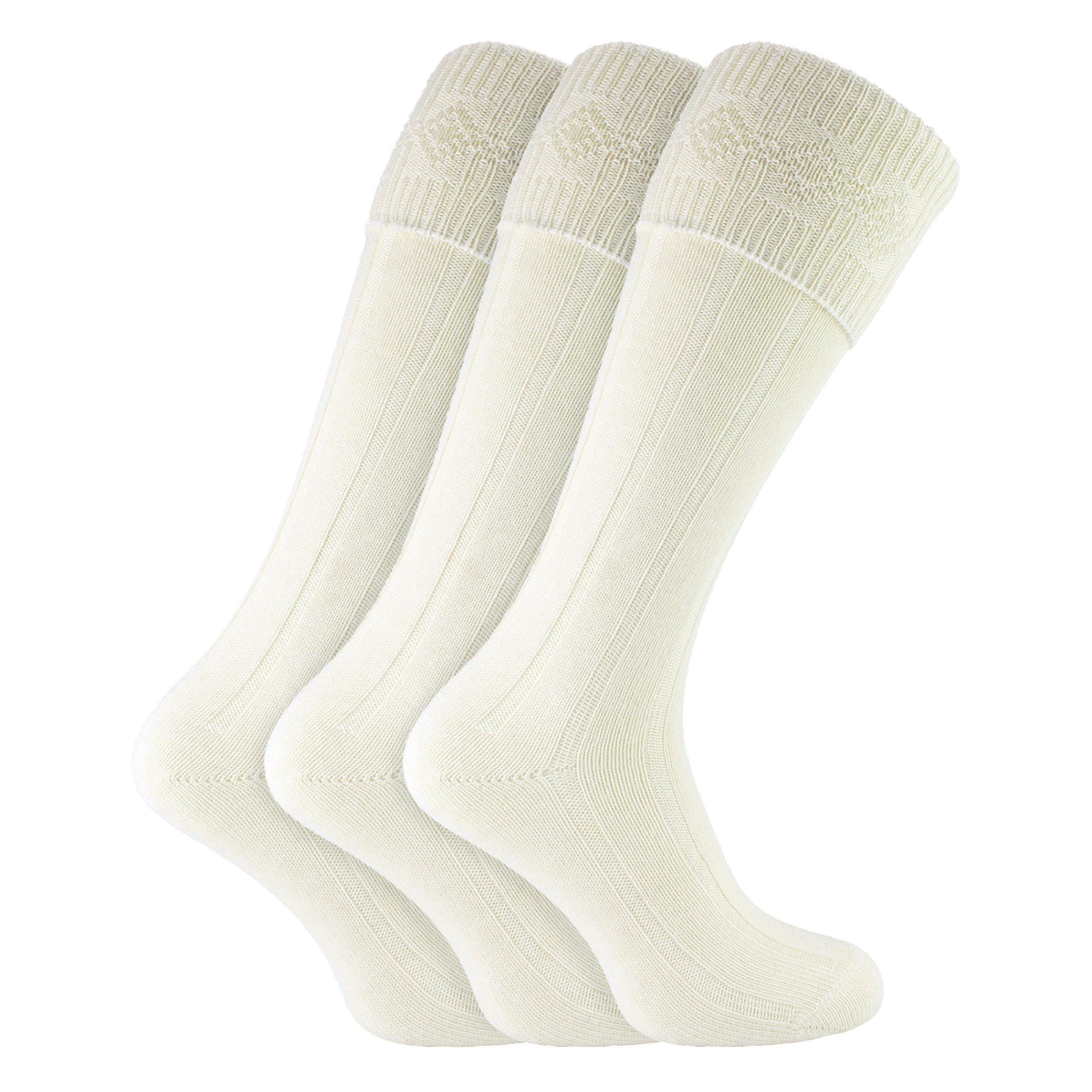 3 Pack Mens Wool Kilt Socks | Knee High Ribbed Turnover Cuff Warm Socks , view 3 of 5