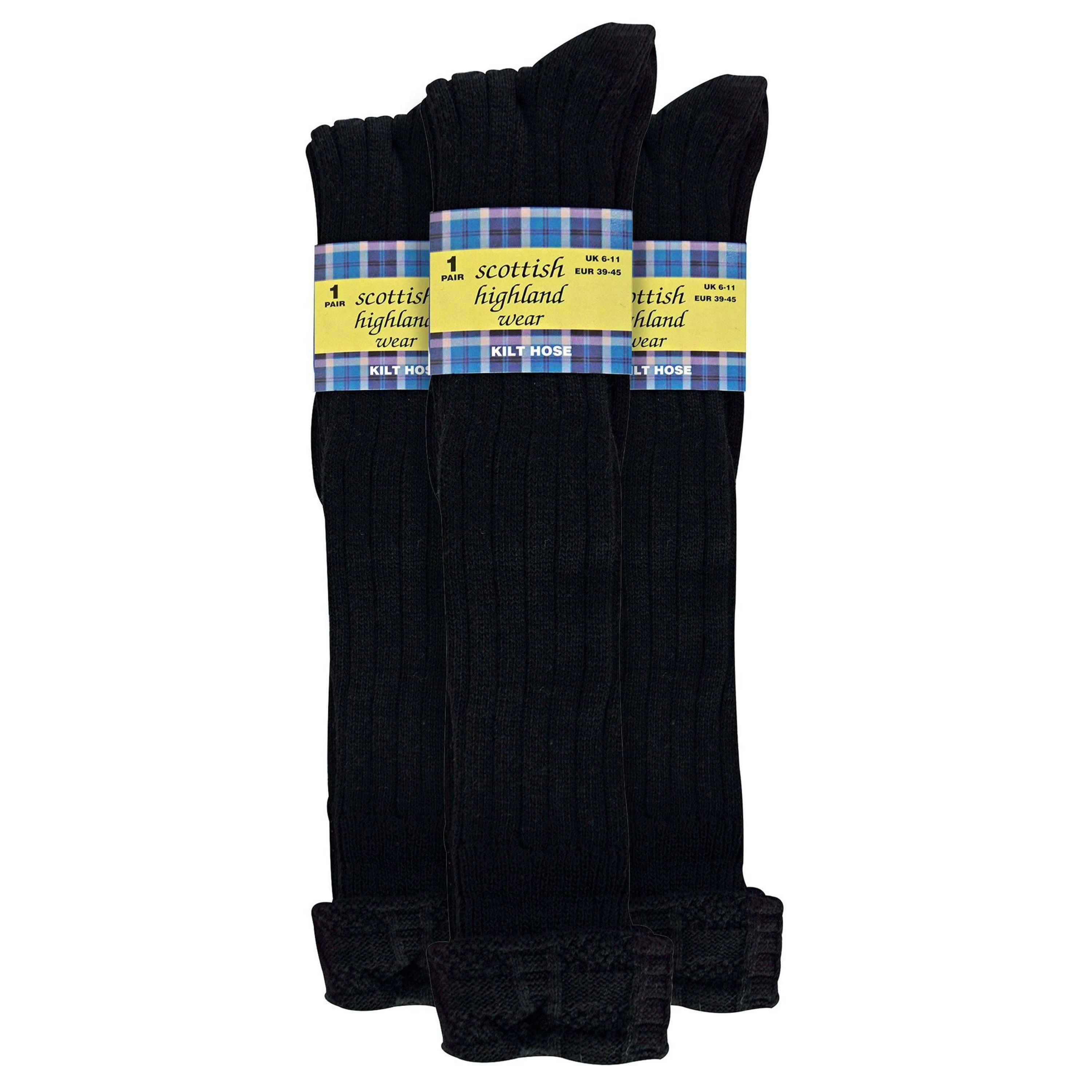 3 Pack Mens Wool Kilt Socks | Knee High Turnover Cuff Warm Long Socks , view 2 of 5