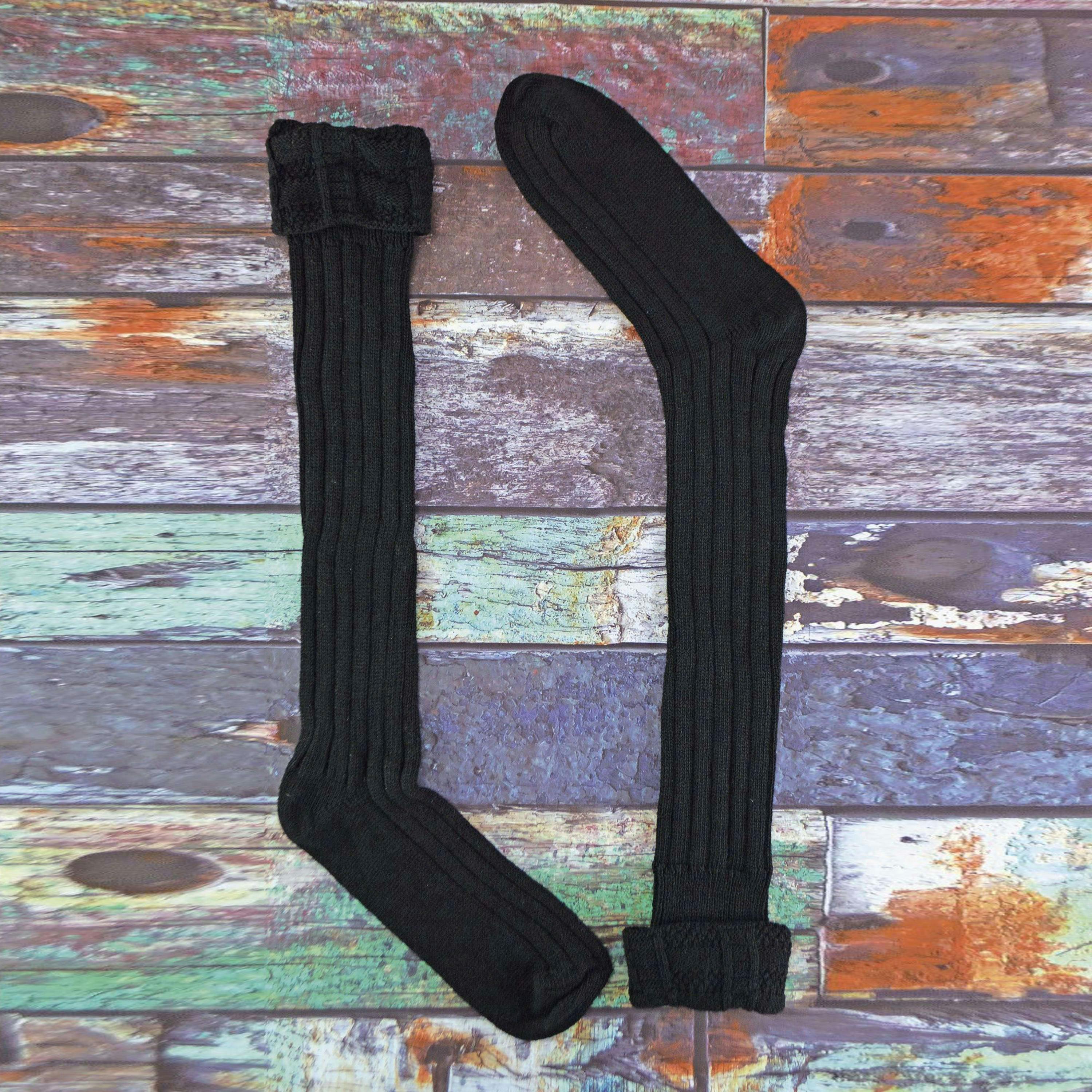 3 Pack Mens Wool Kilt Socks | Knee High Turnover Cuff Warm Long Socks , view 3 of 5