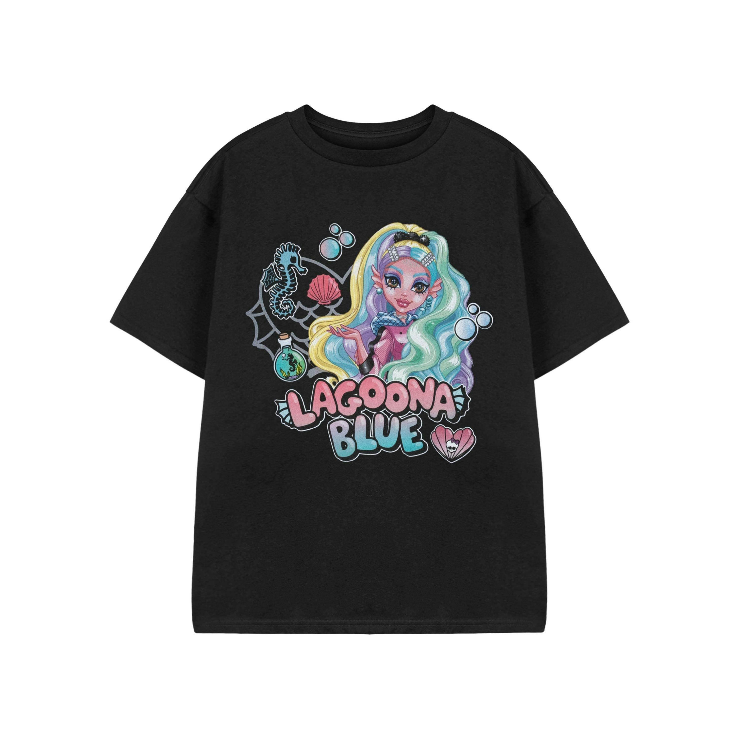 Monster High Girls Black Lagoona Blue Short Sleeved T-Shirt by Vanilla Underground , view 1 of 1