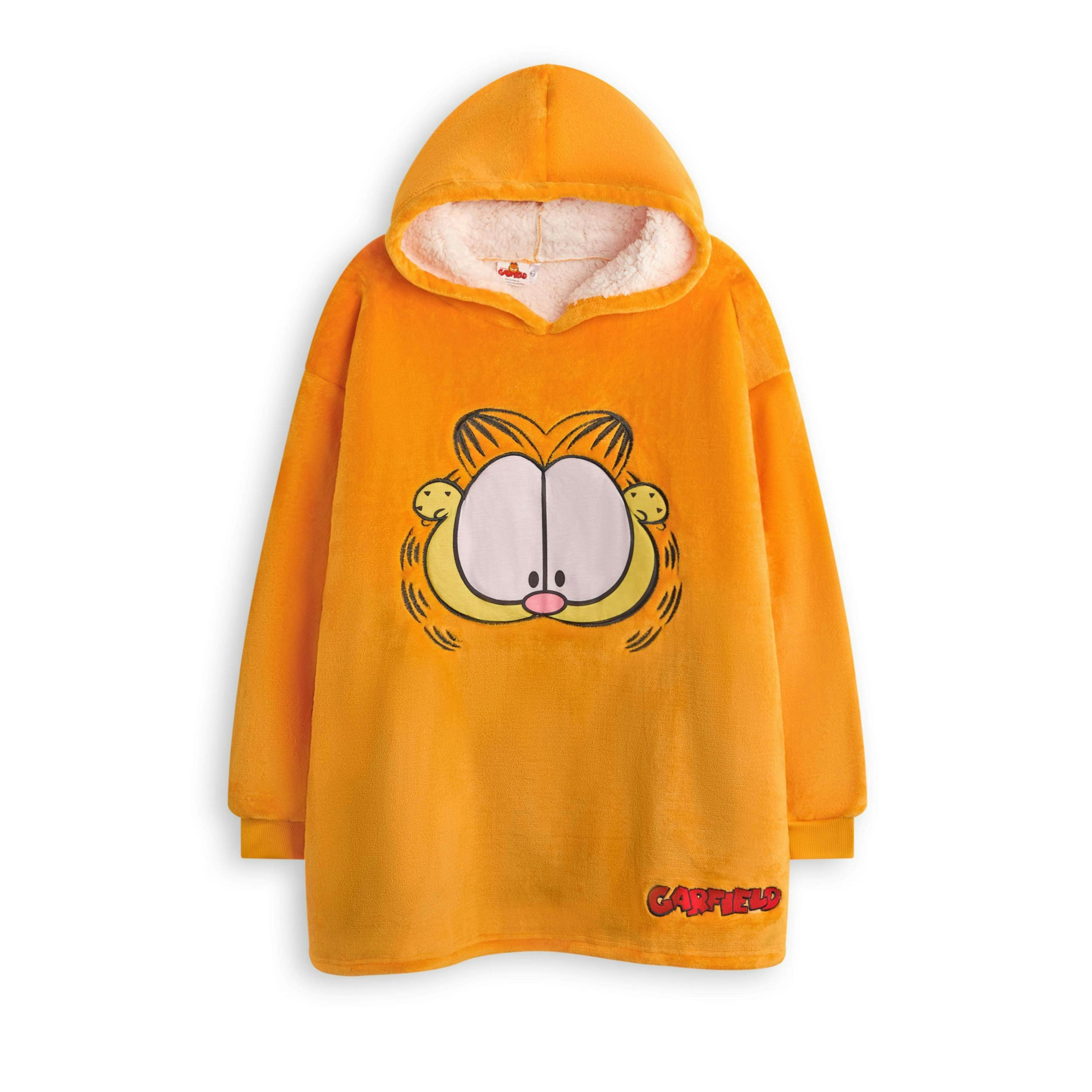 Garfield Unisex Kids Orange Novelty Face Blanket Hoodie by Vanilla Underground , view 1 of 1