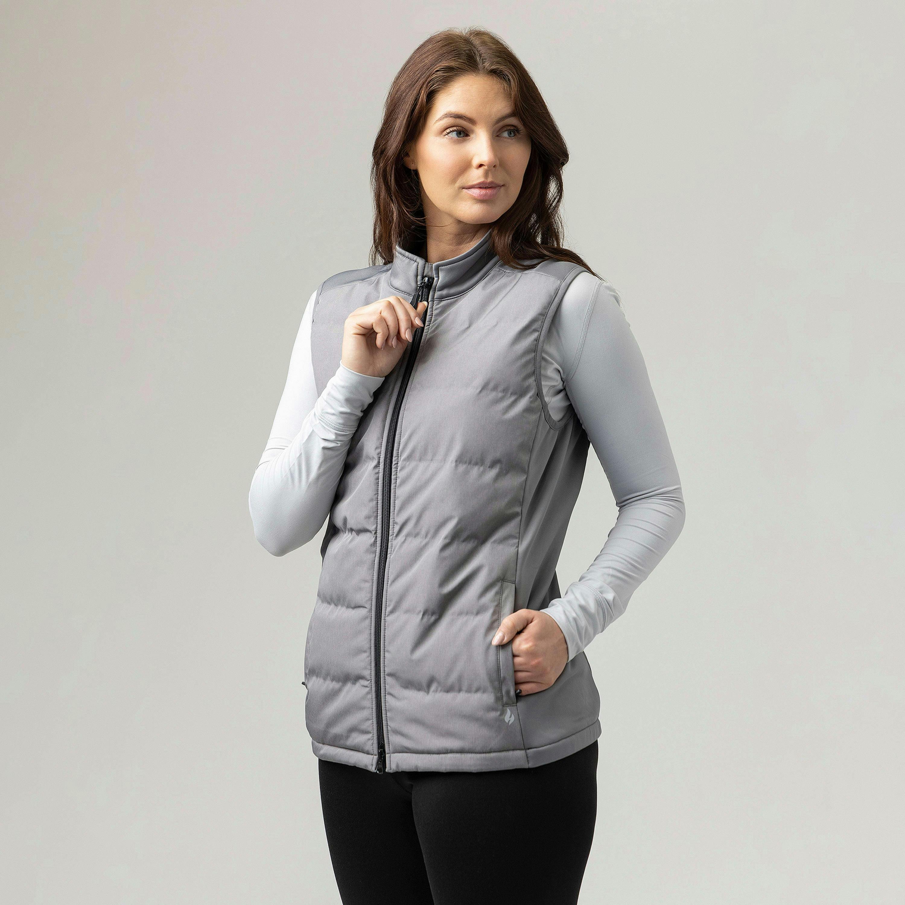 Winter Insulated Women's Hybrid Vest | Fleece-Lined Sleeveless Gilet , view 4 of 5
