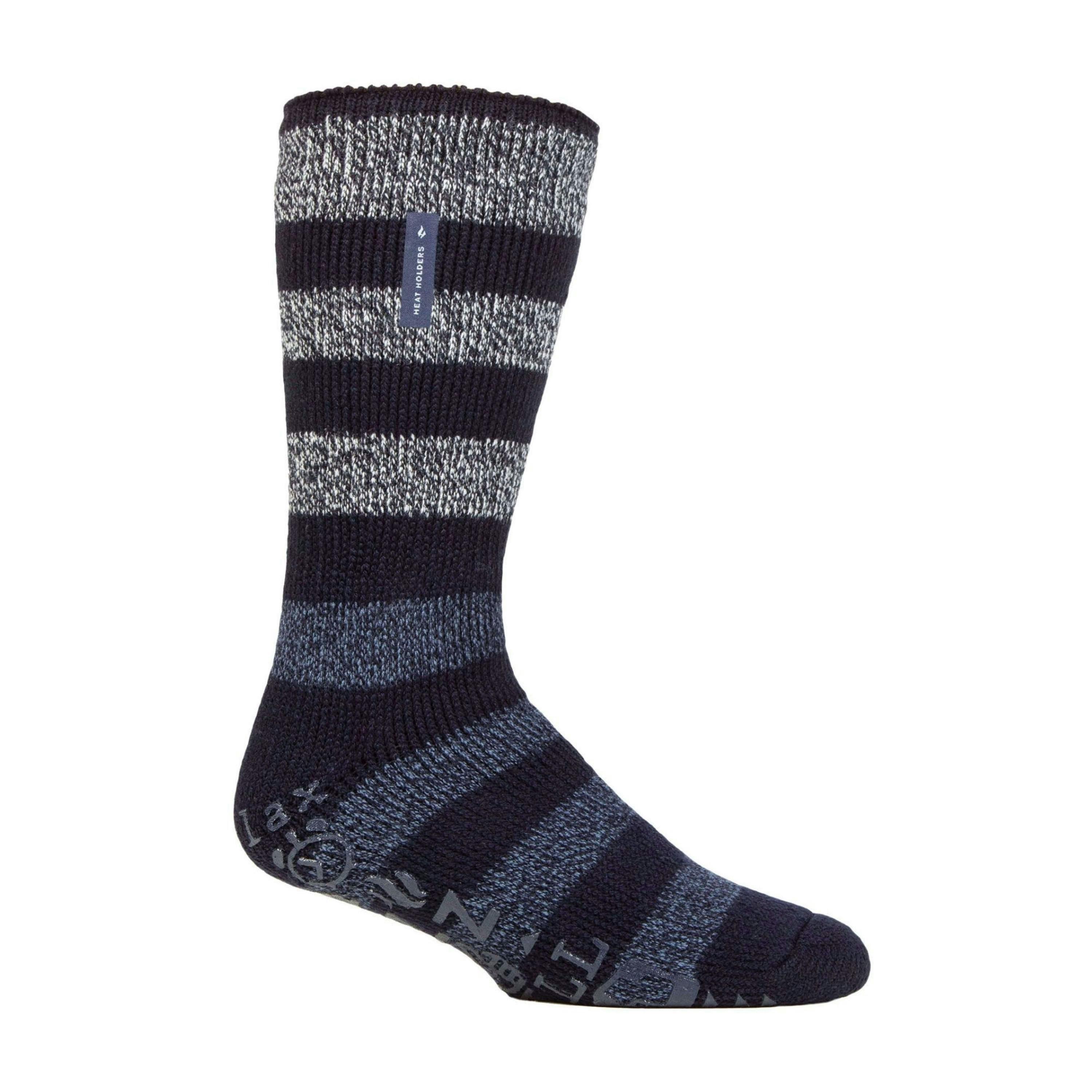 Men's Warm Fleece-Lined Non-Slip Lounge Bed Socks with Grippers , view 1 of 4