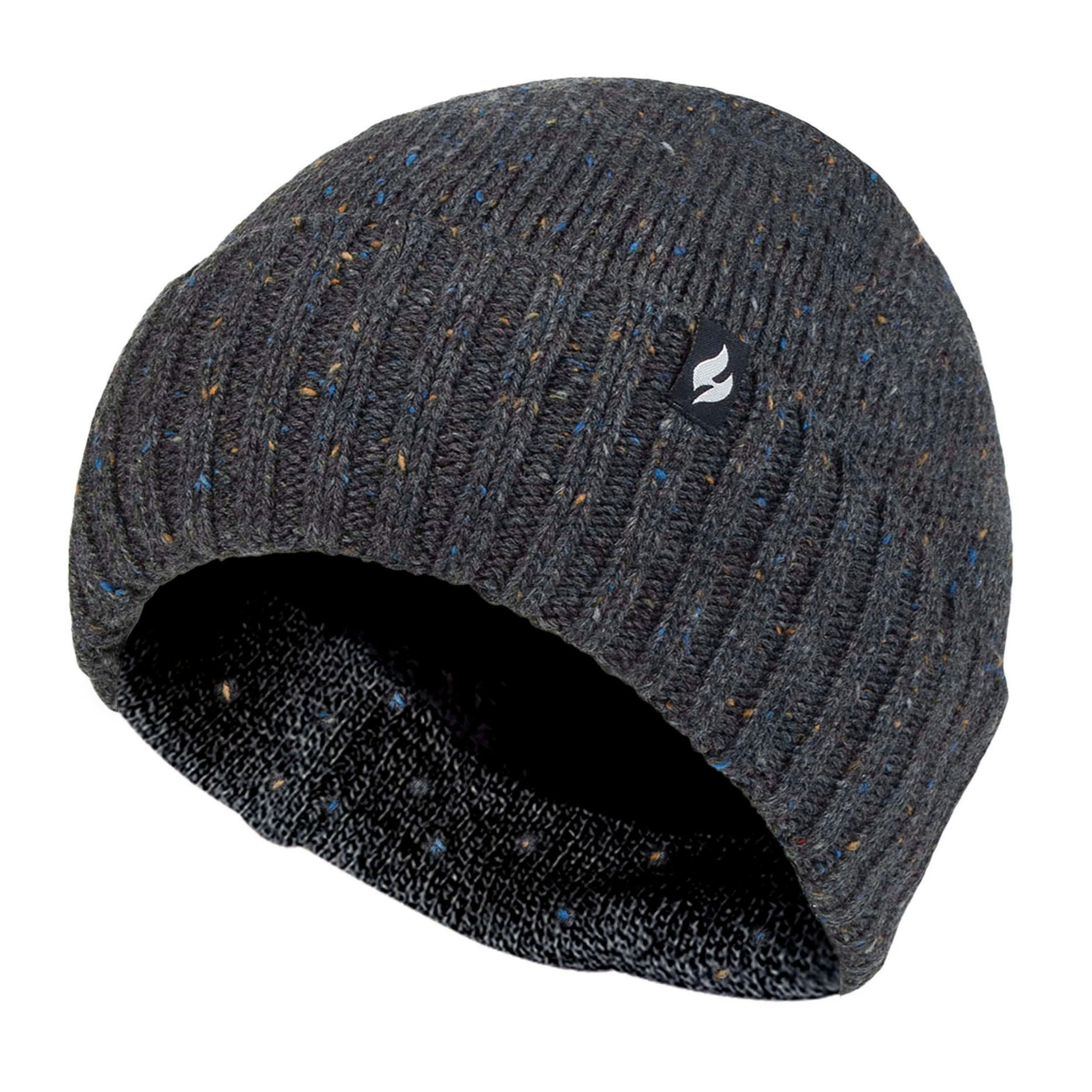 Warm Ribbed Cuff Beanie Hat for Men | Fleece Lined Chunky Winter Hat , view 1 of 4