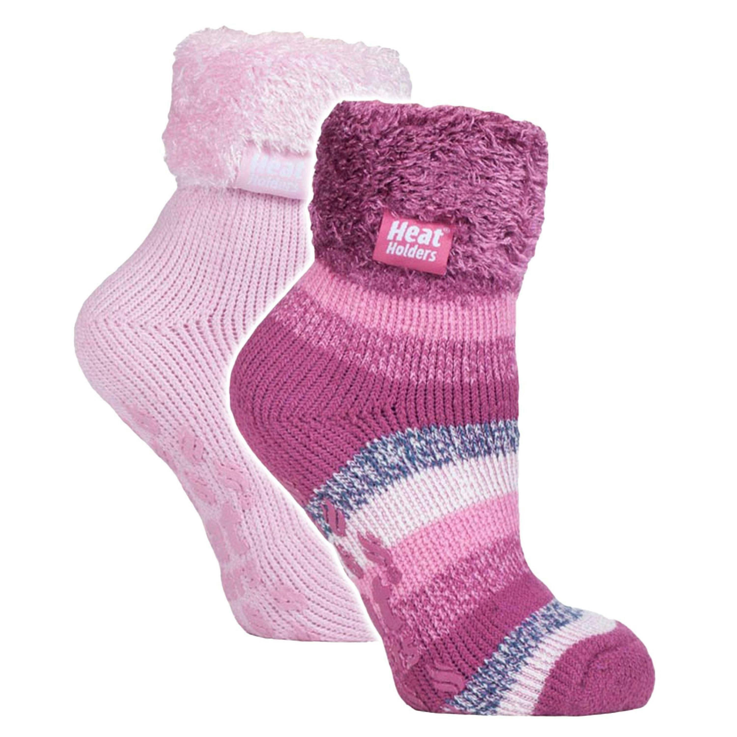 2 Pack Ladies Soft Lounge Socks with Grips , view 1 of 5