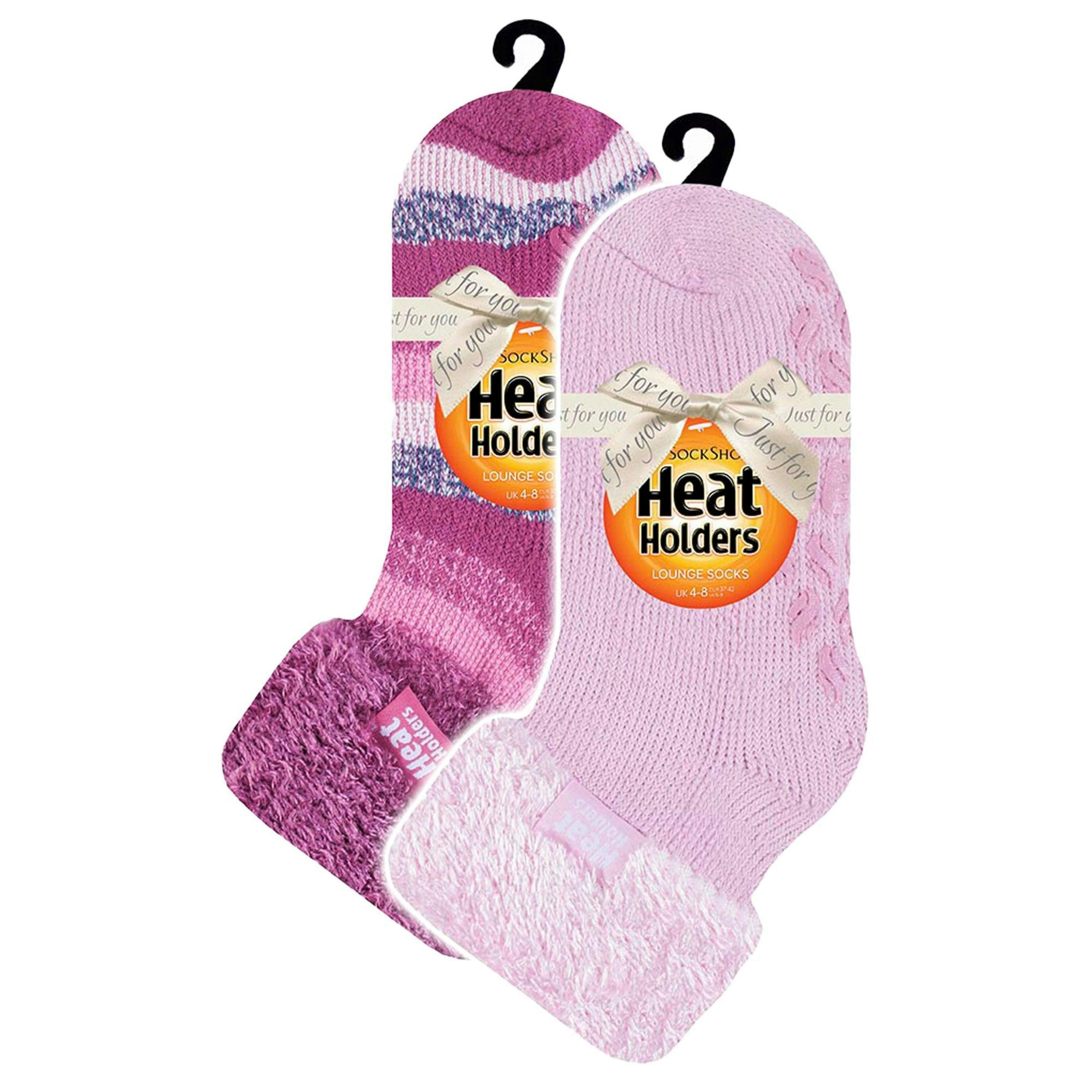 2 Pack Ladies Soft Lounge Socks with Grips , view 2 of 5