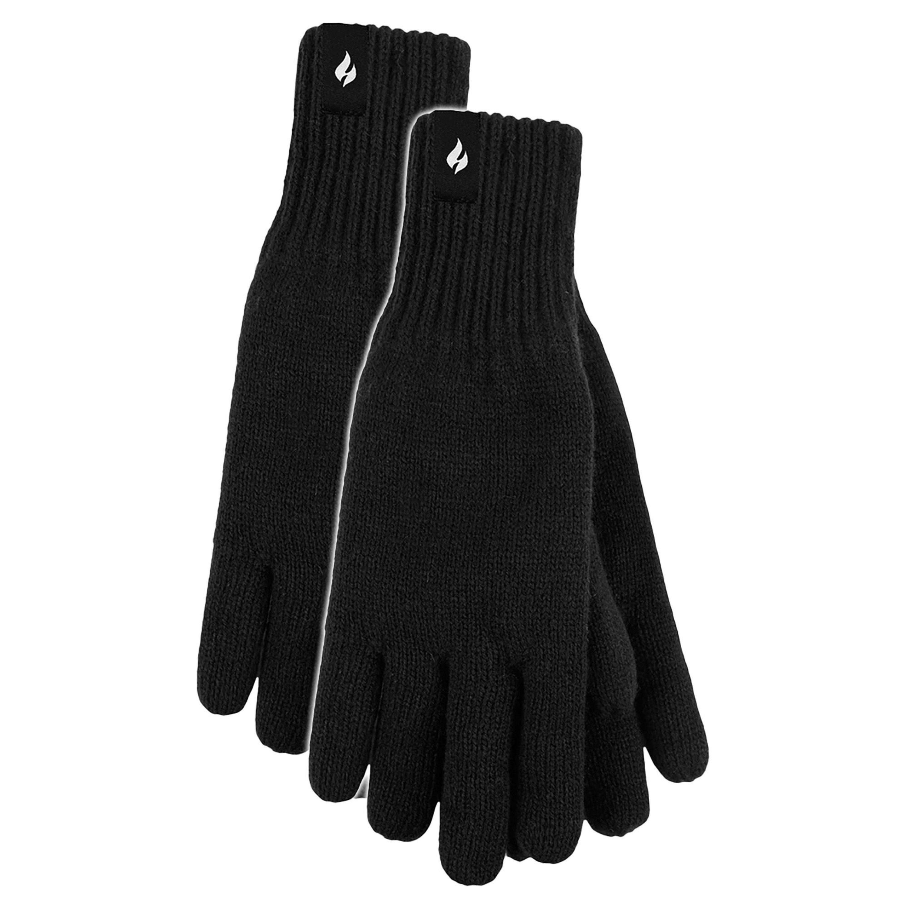 2 Pairs Mens Thermal Gloves with Protective Ribbed Cuff , view 1 of 5