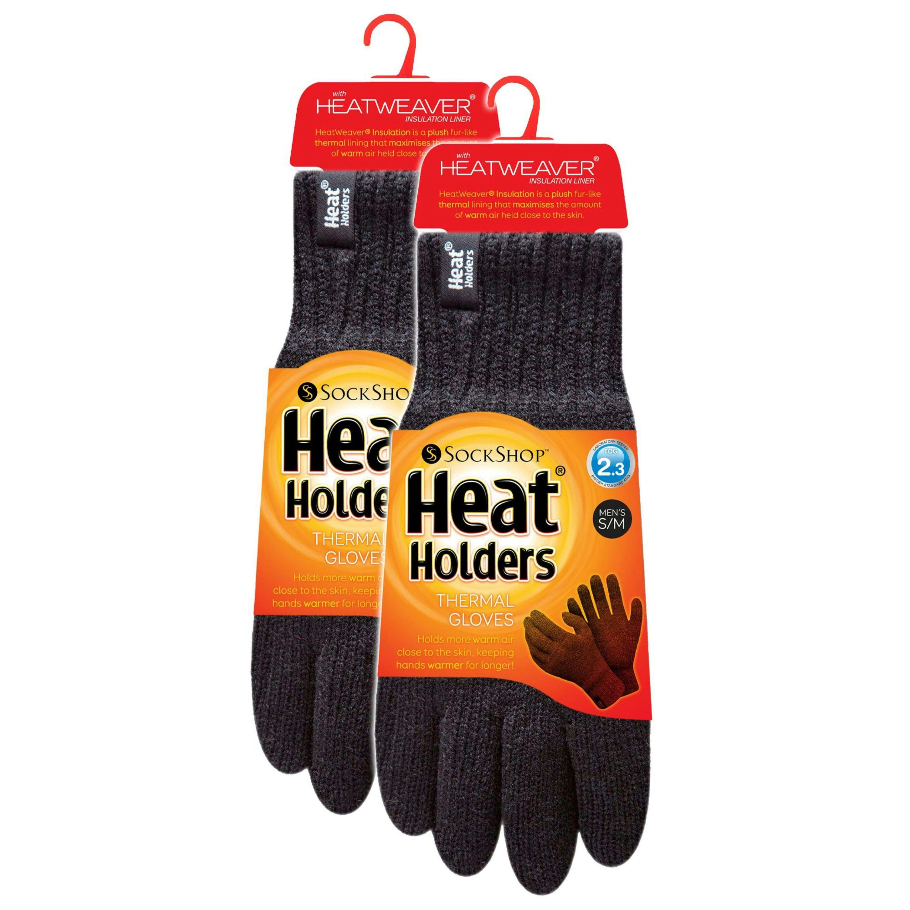 2 Pairs Mens Thermal Gloves with Protective Ribbed Cuff , view 2 of 5