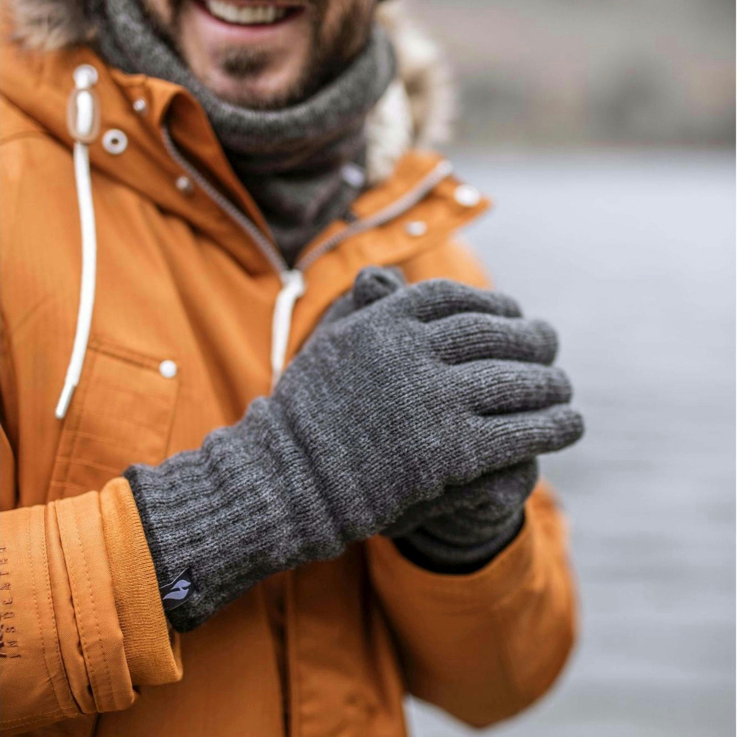 2 Pairs Mens Thermal Gloves with Protective Ribbed Cuff , view 4 of 5
