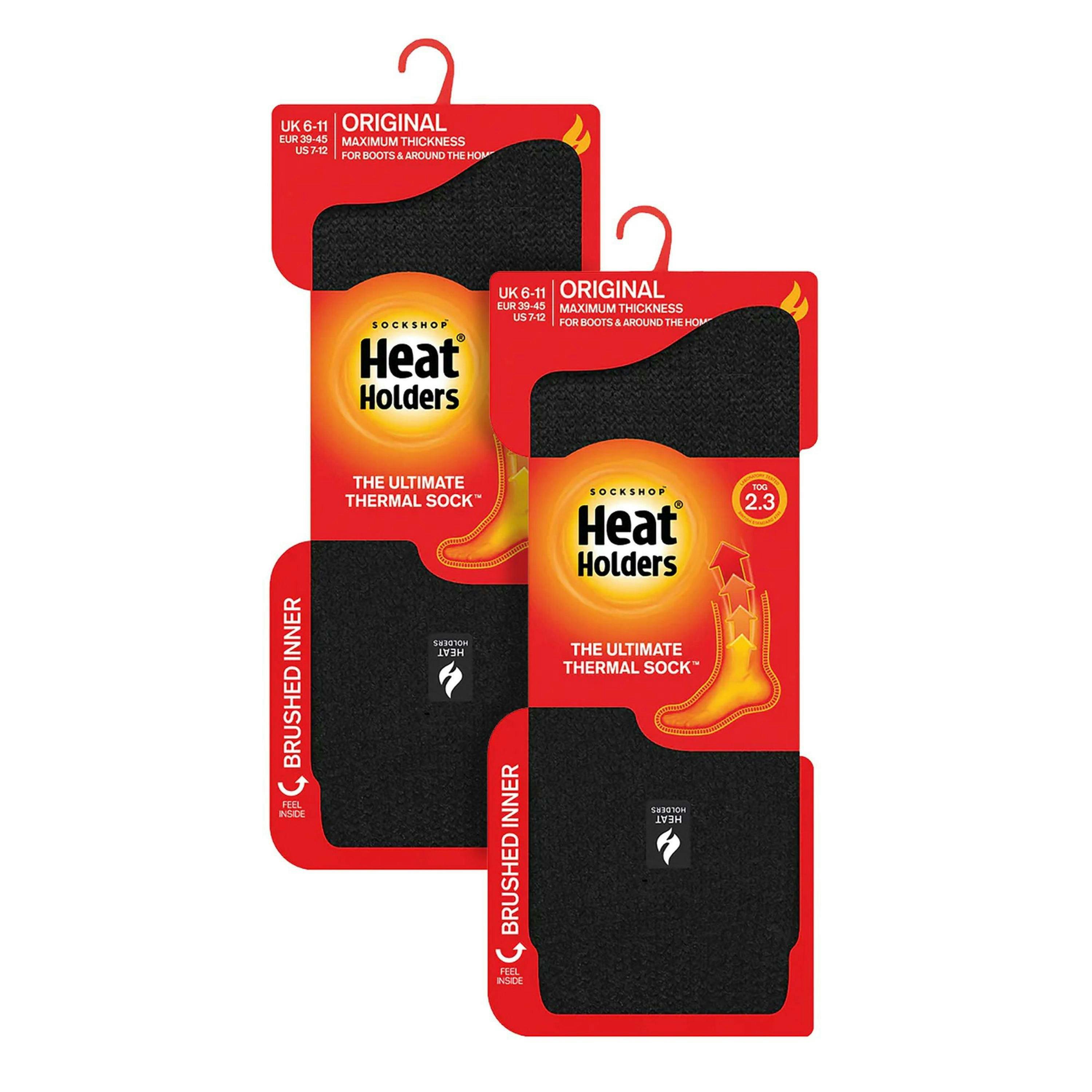 Mens 2 Pack Original Thermal Brushing Socks , view 2 of 5