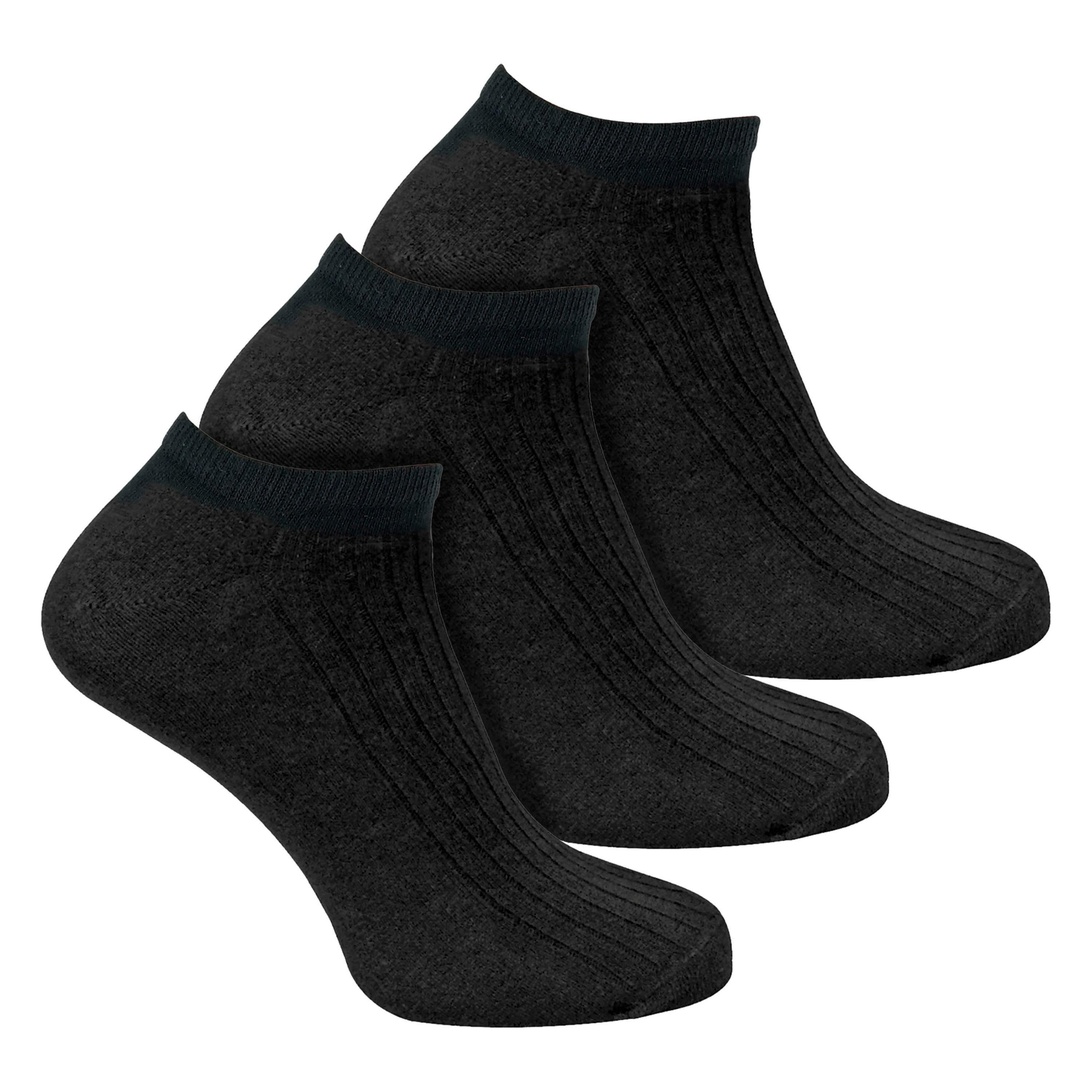 3 Pack Kids 100% Cotton Trainer Socks , view 1 of 5