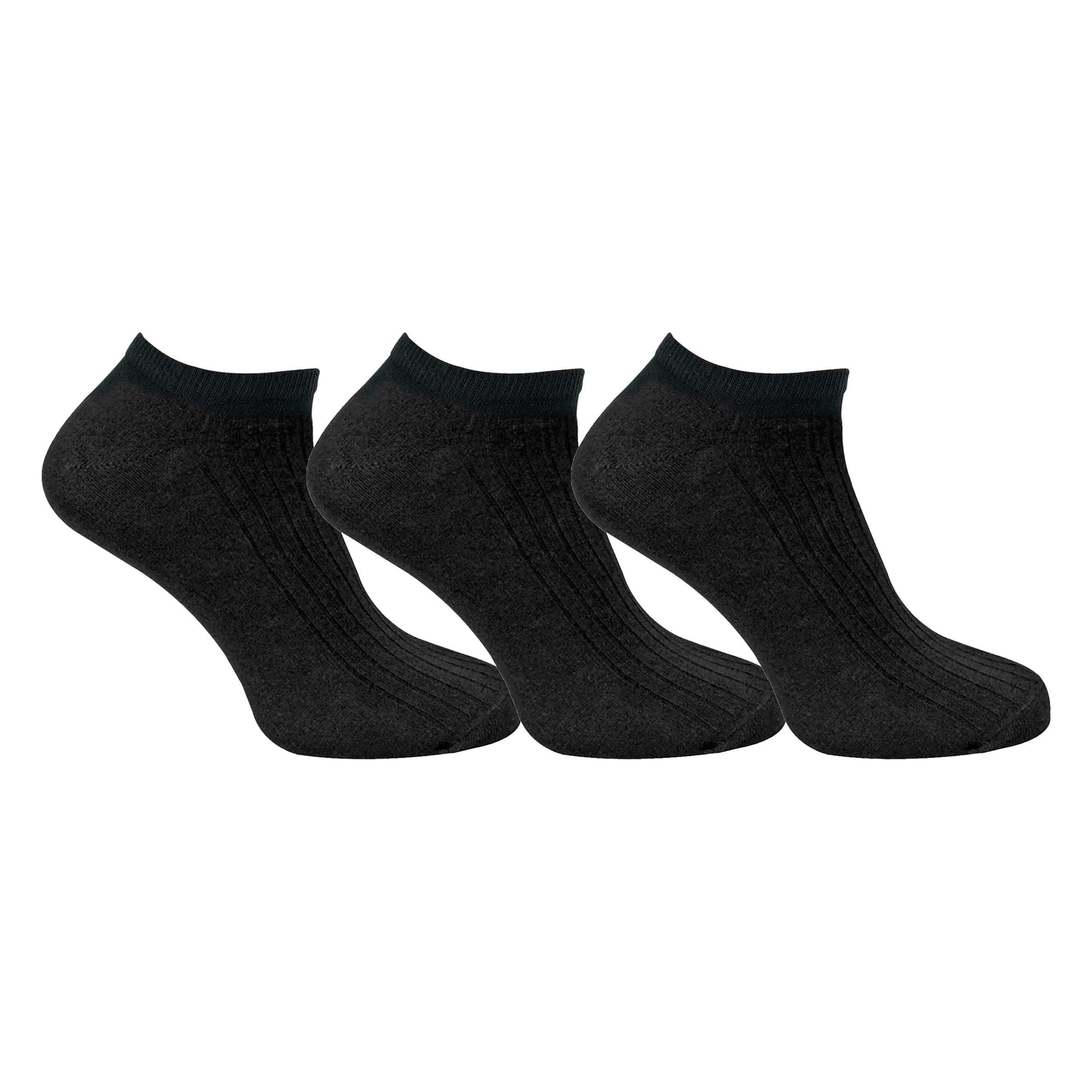 3 Pack Kids 100% Cotton Trainer Socks , view 4 of 5