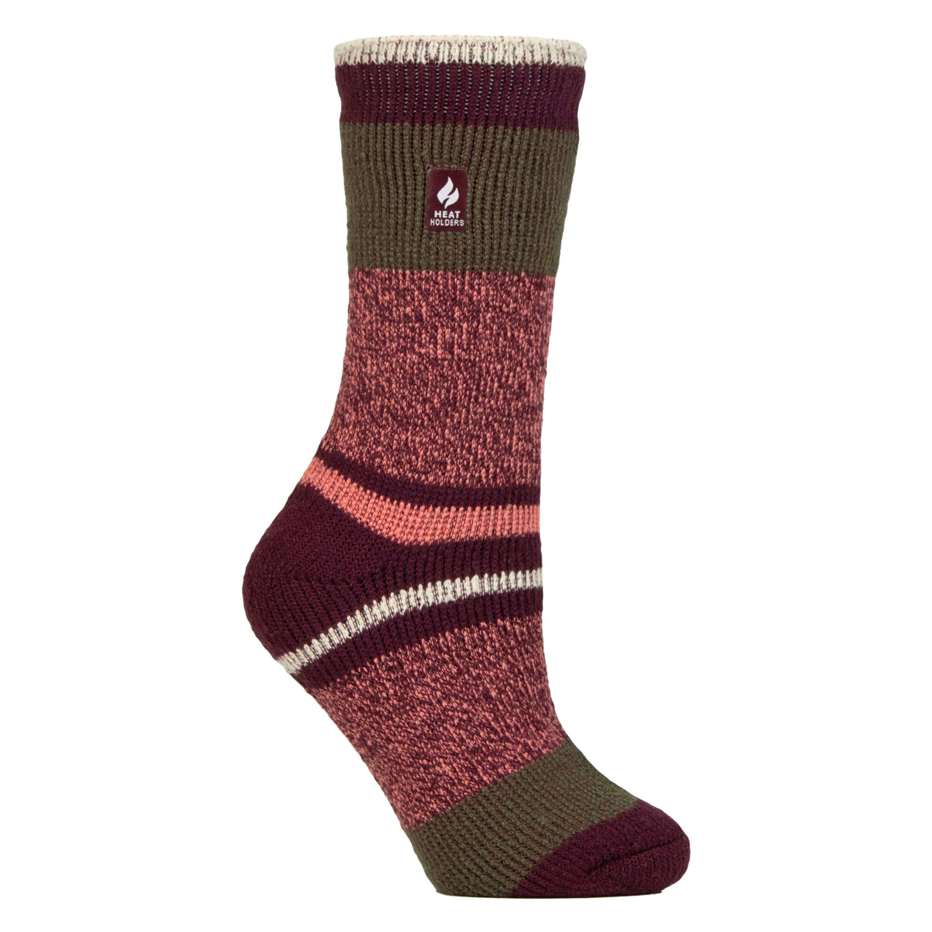 Ladies Soft Warm Winter Stripe Patterned Thermal Socks , view 1 of 5