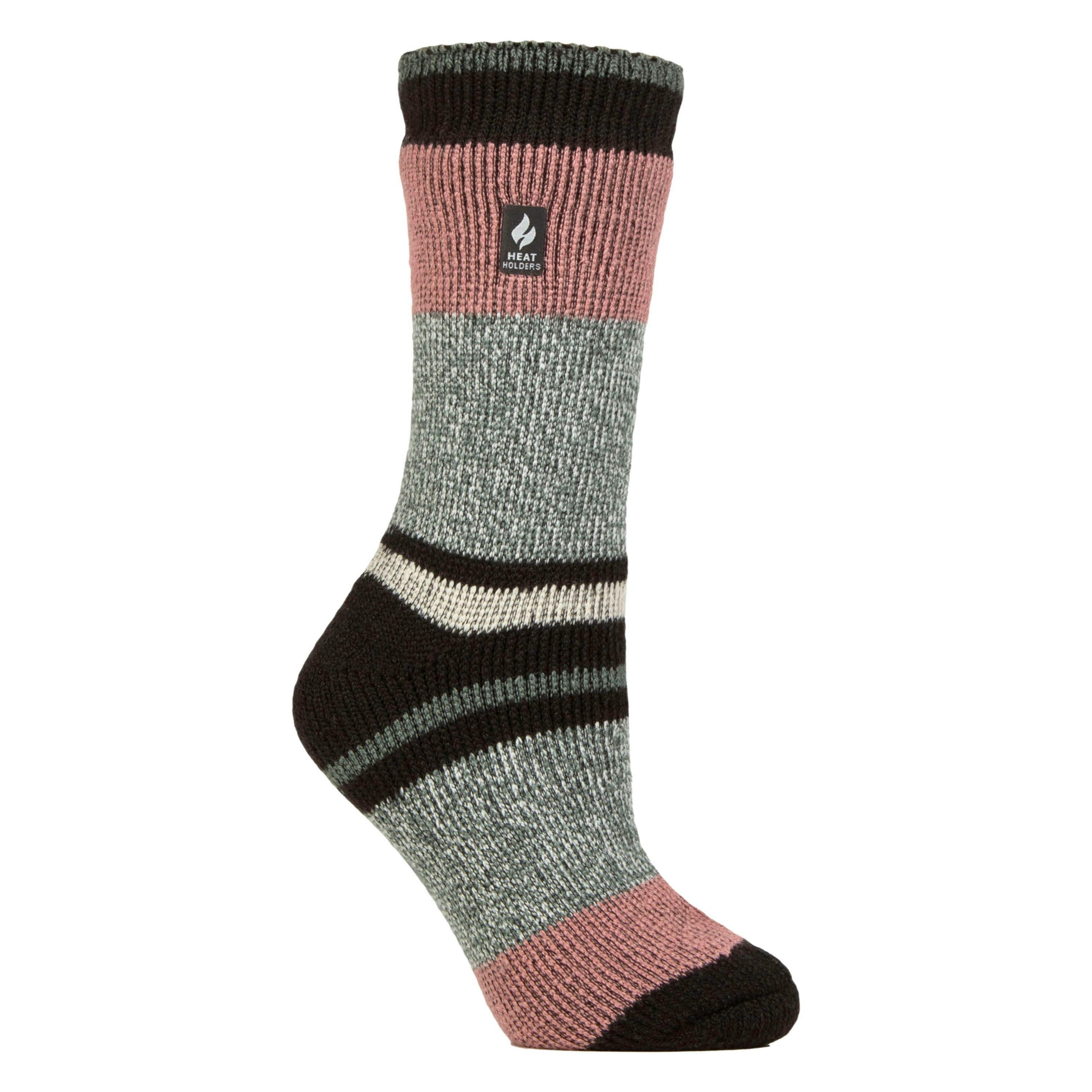 Ladies Soft Warm Winter Stripe Patterned Thermal Socks , view 1 of 5