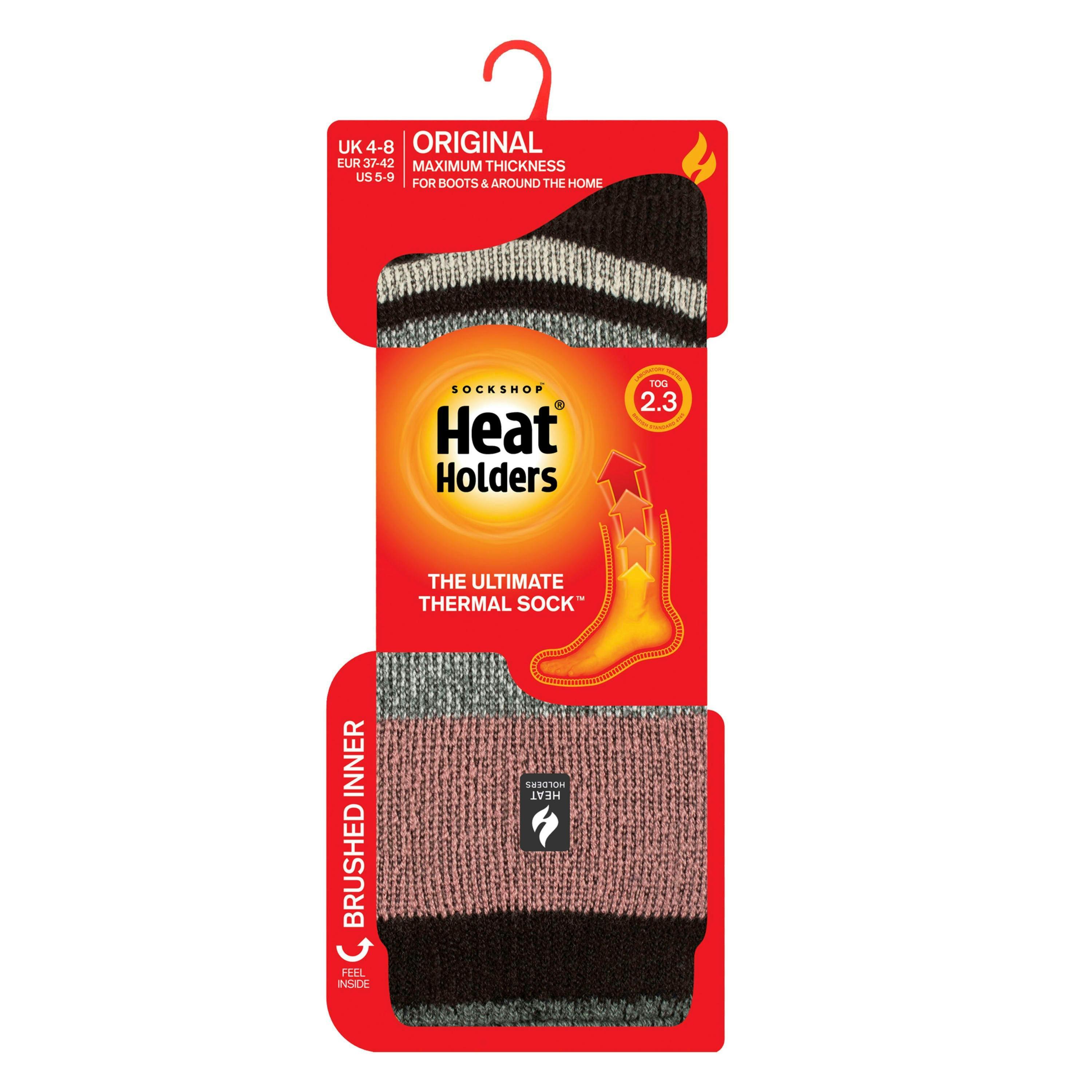 Ladies Soft Warm Winter Stripe Patterned Thermal Socks , view 2 of 5
