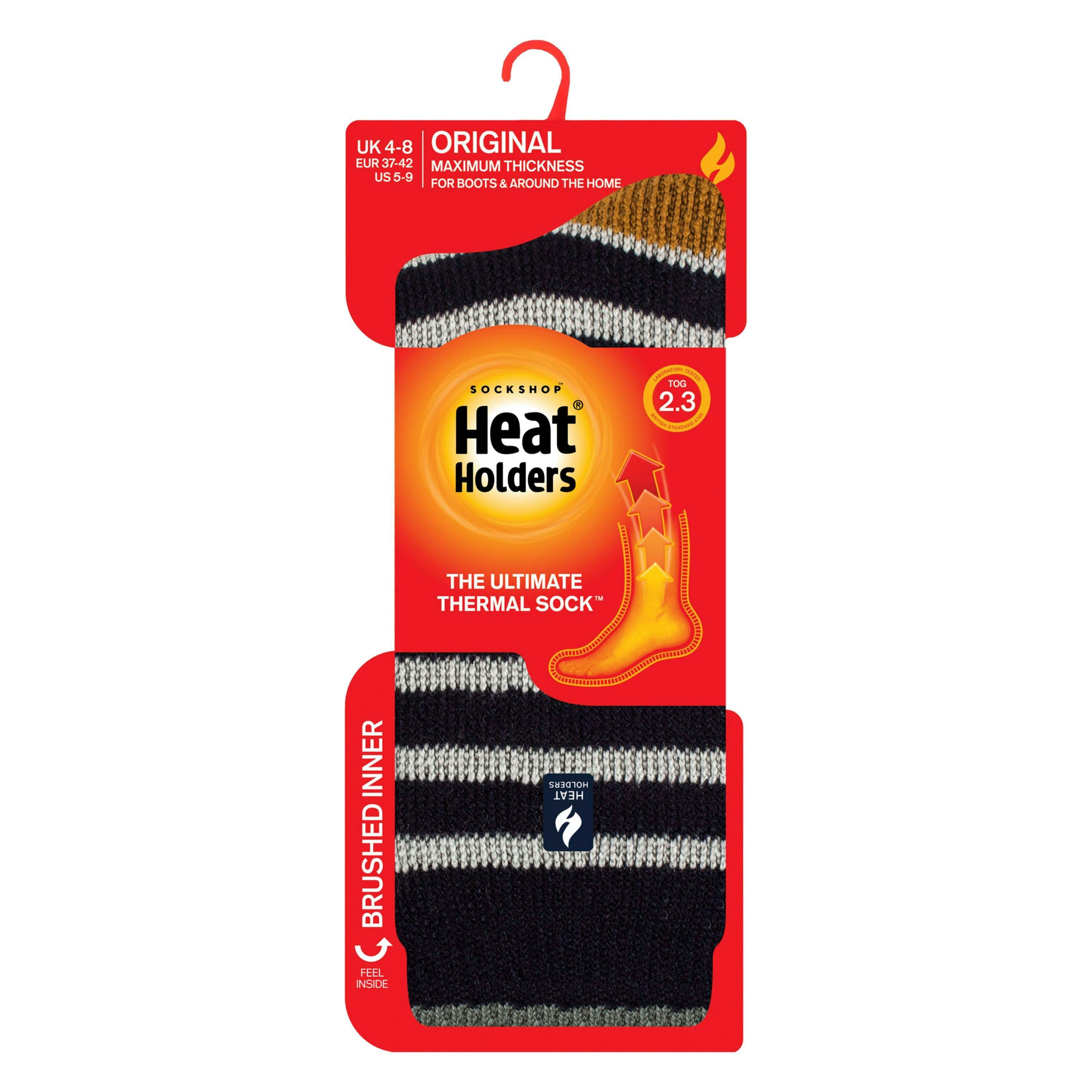 Ladies Amara Two Tone Stripe Patterned Thermal Socks , view 2 of 5