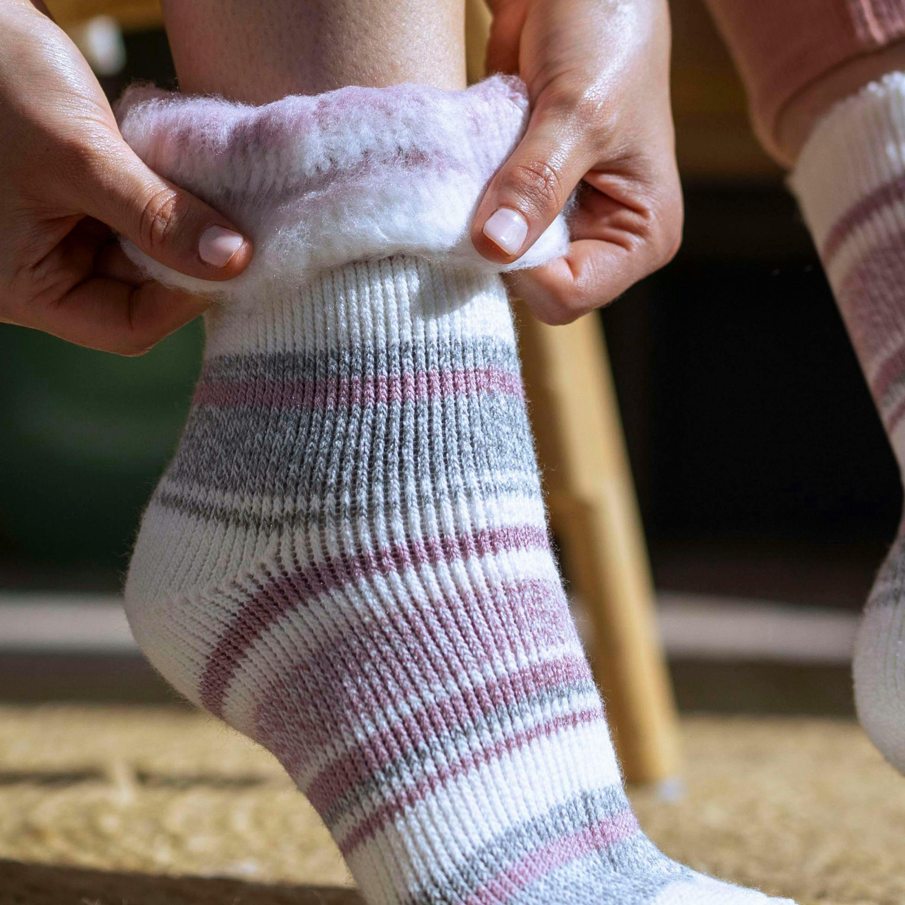 Ladies Winter Varied Stripe Patterned Thermal Socks for Winter , view 3 of 5