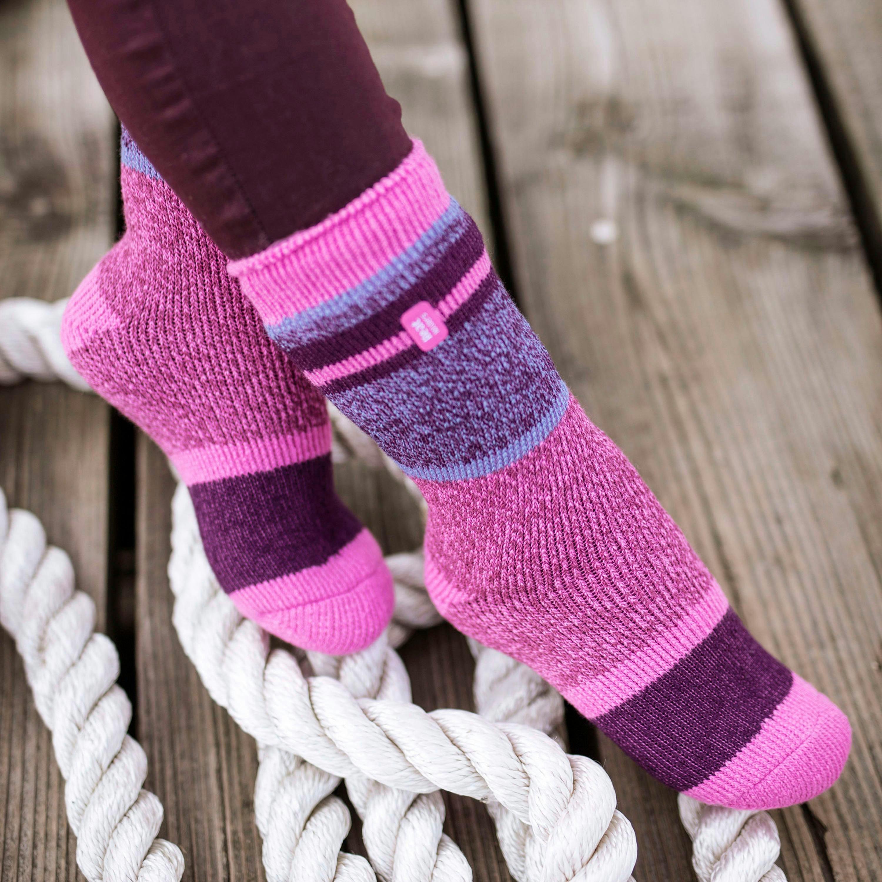 Ladies Winter Varied Stripe Patterned Thermal Socks for Winter , view 5 of 5