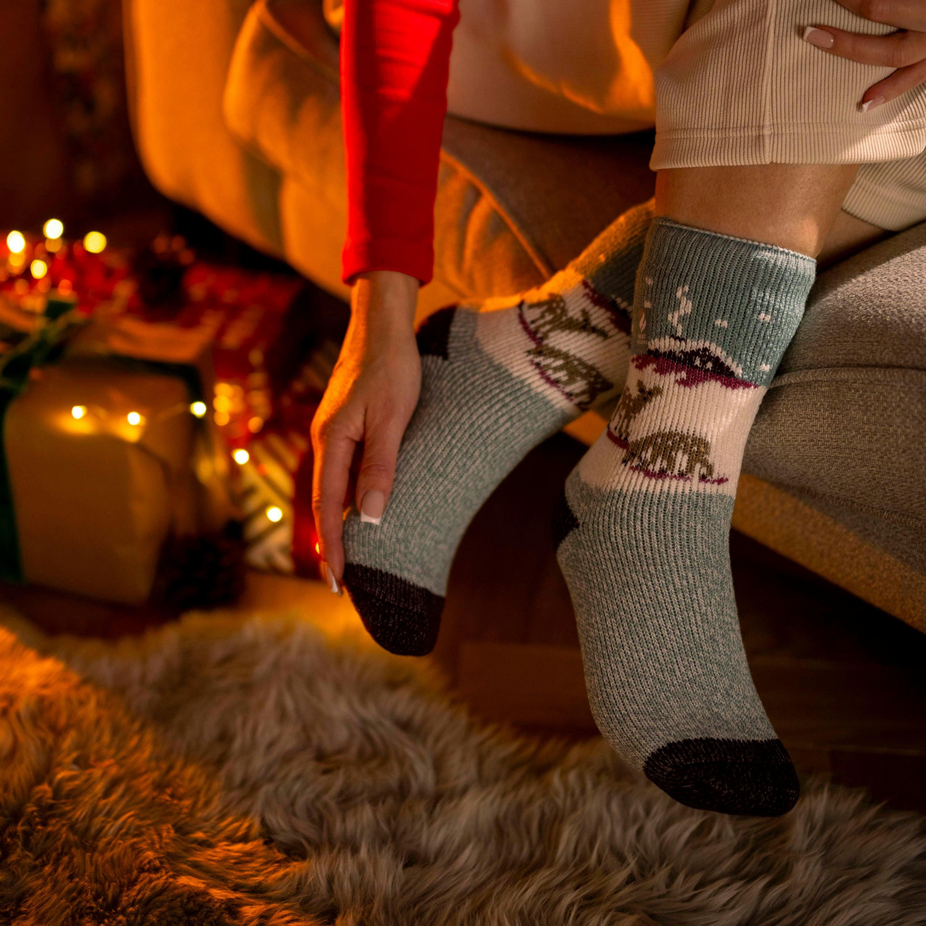 Ladies Original Christmas Patterned Novelty Thermal Socks , view 3 of 5