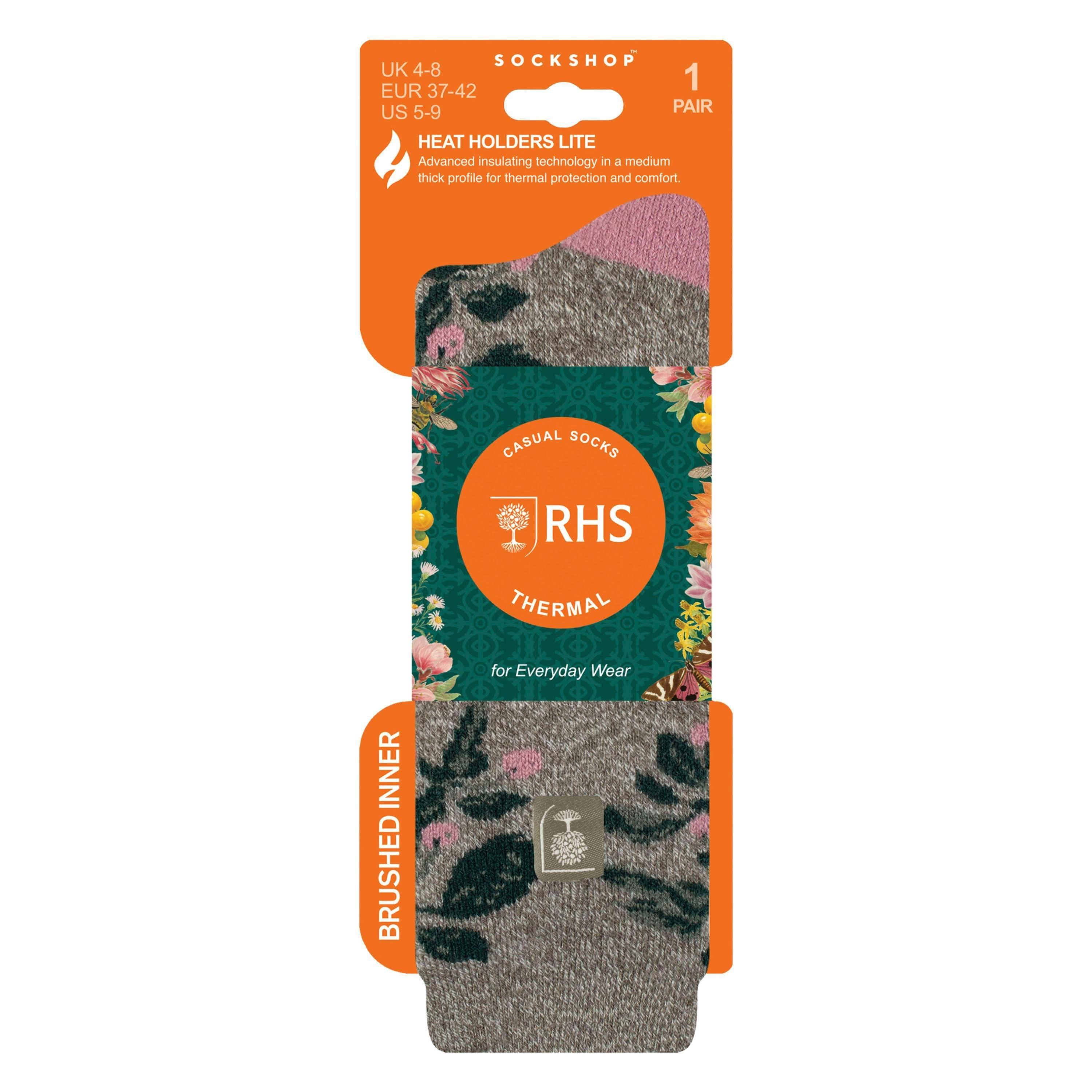 Womens Thermal Socks | Thin Floral Patterned Fleece Socks , view 2 of 5