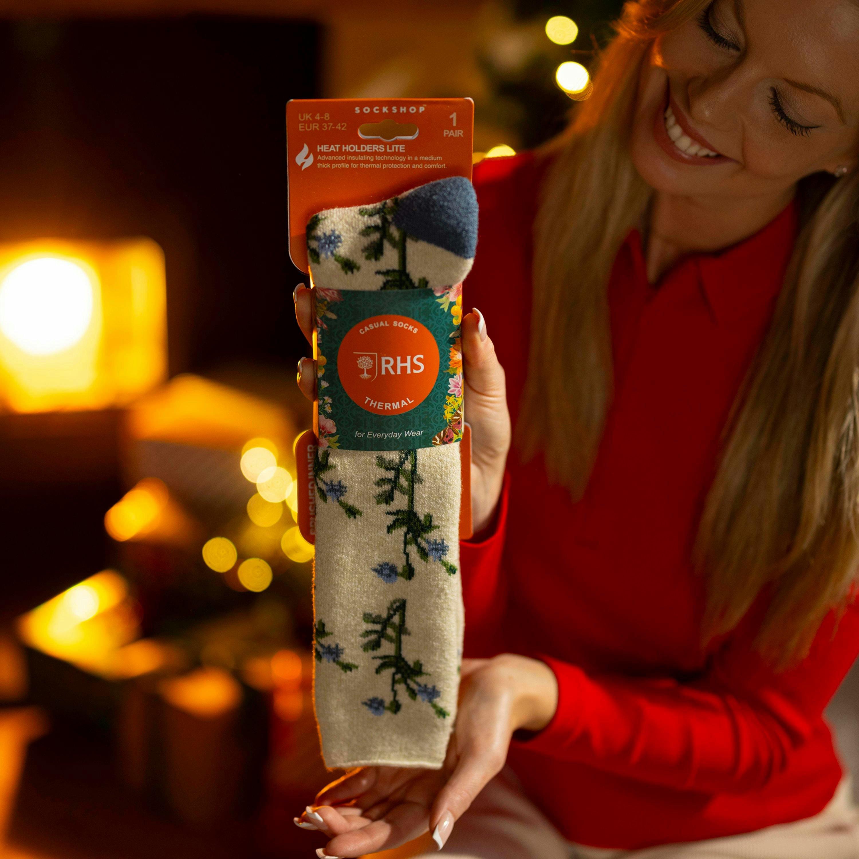 Long Wellington Boots Socks For Women | Floral Welly Socks , view 5 of 5