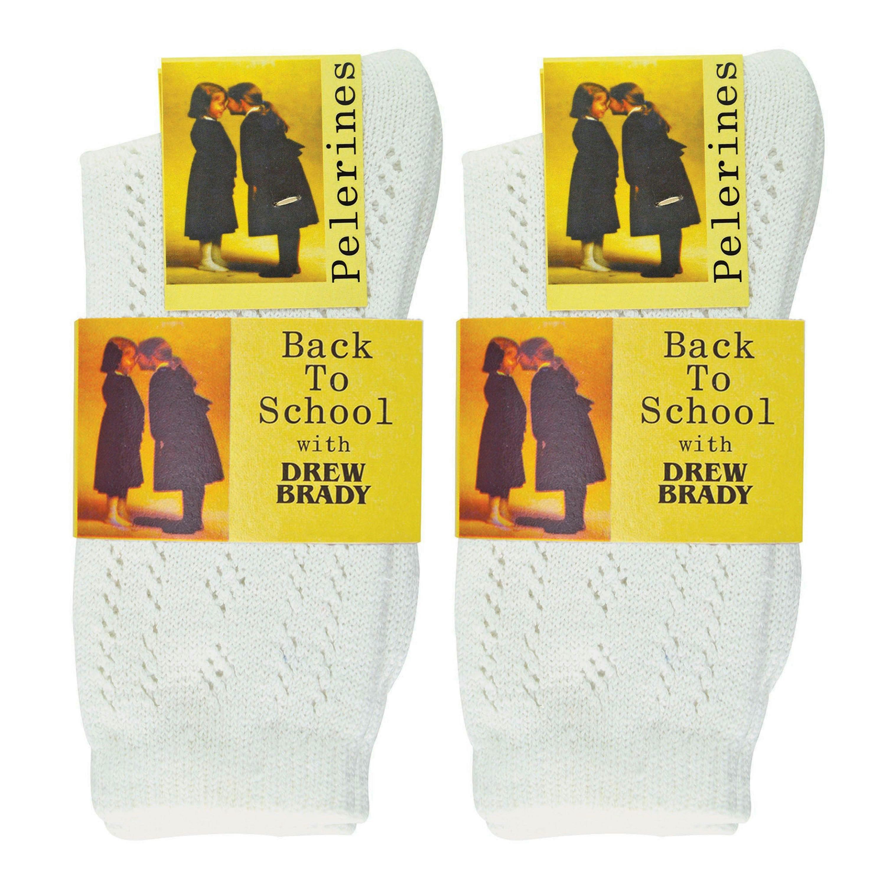 6 Pair Soft Cotton Rich Knee High White Uniform Kids Socks for School , view 2 of 5