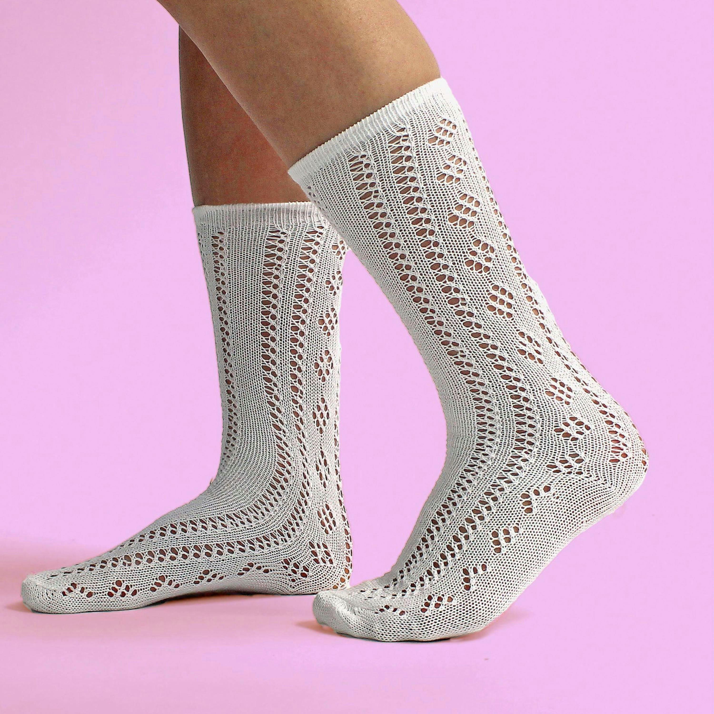 6 Pair Soft Cotton Rich Knee High White Uniform Kids Socks for School , view 4 of 5