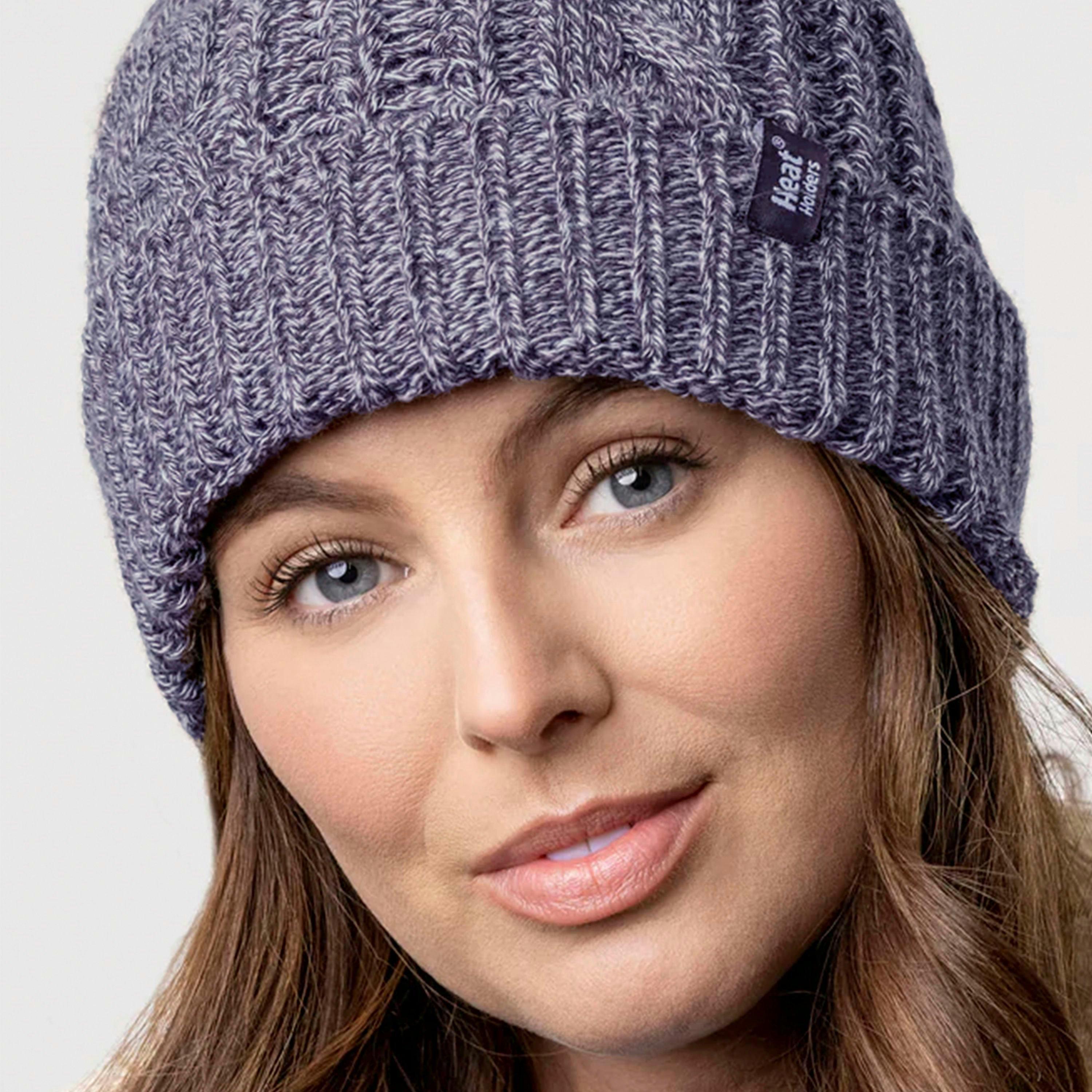 Ladies Cable Turnover Warm Thermal Beanie Hat , view 5 of 5