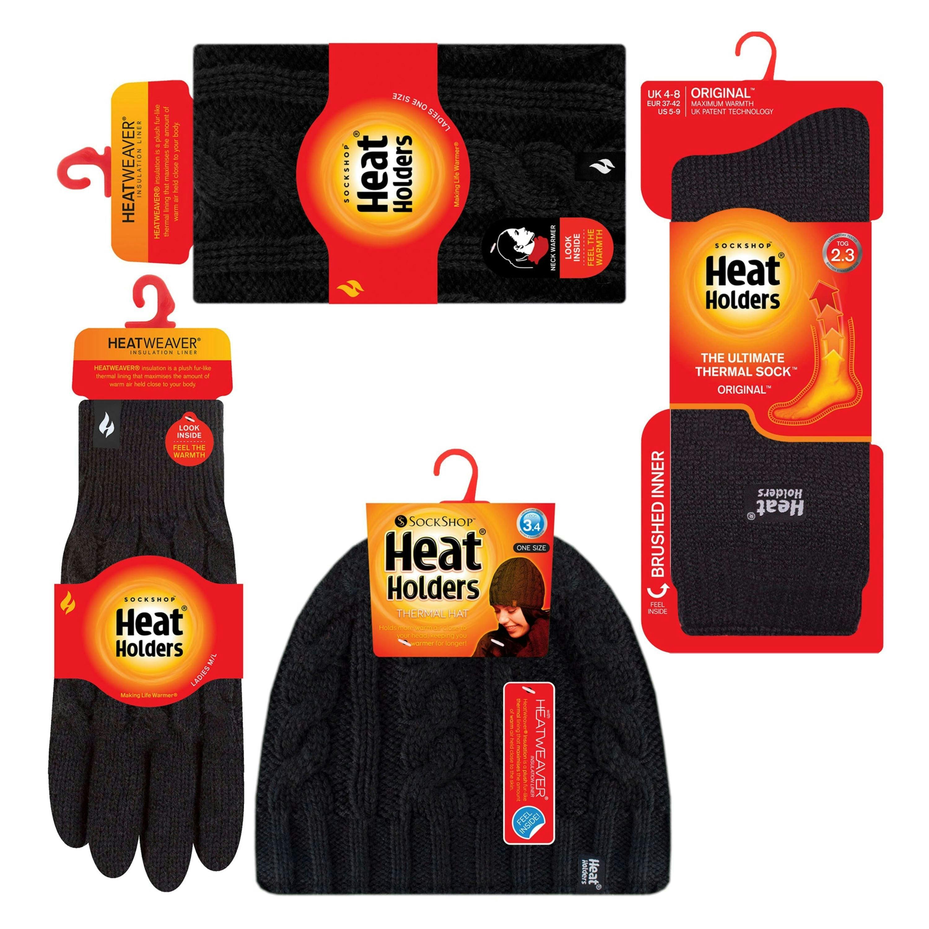 Ladies Thermal Winter Set - Hat, Gloves, Neckwarmer & Twist Socks , view 2 of 5