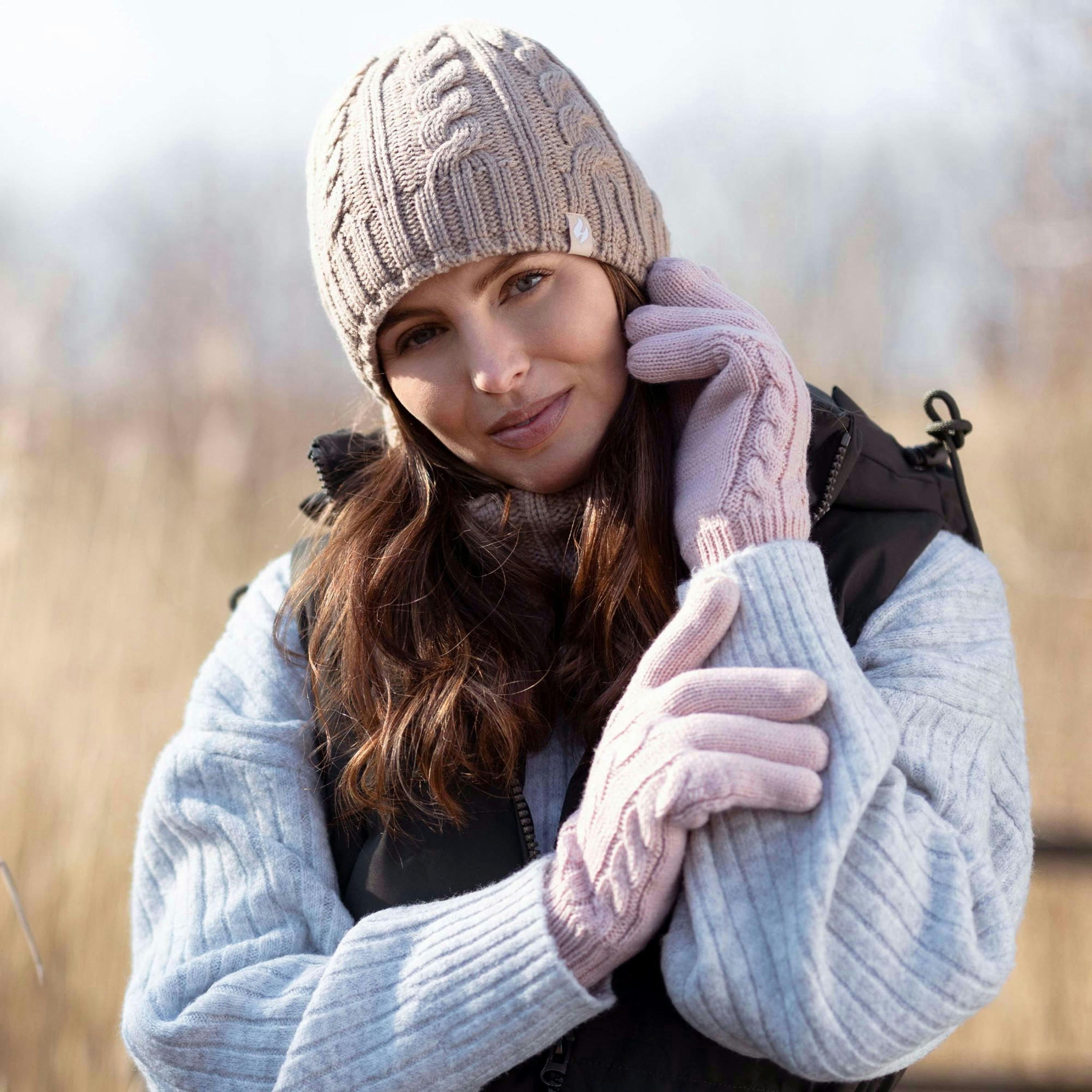 Ladies Thermal Winter Set - Hat, Gloves, Neckwarmer & Twist Socks , view 3 of 5