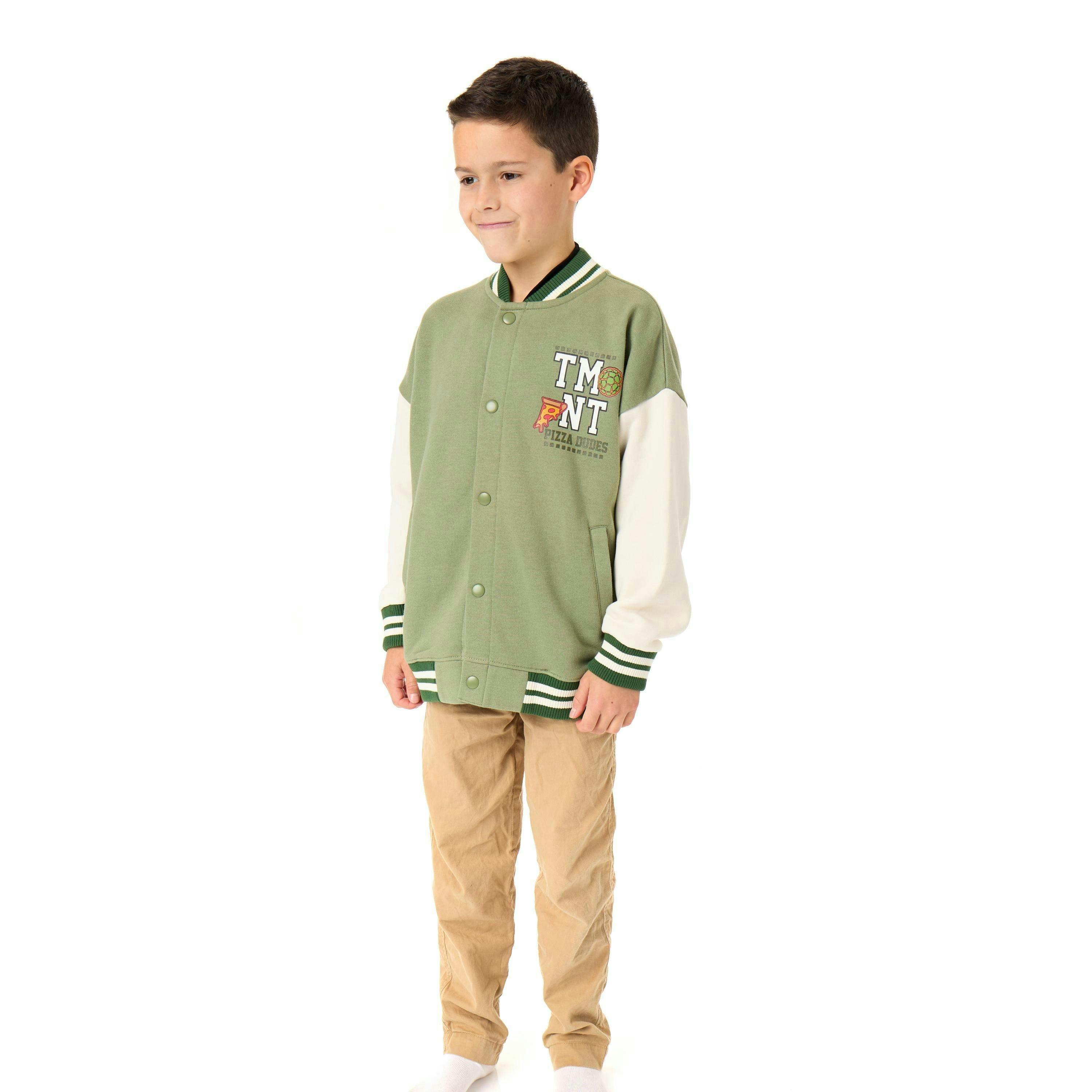 Teenage Mutant Ninja Turtles Boys Green Cowabunga Varsity Jacket by Vanilla Underground , view 1 of 1