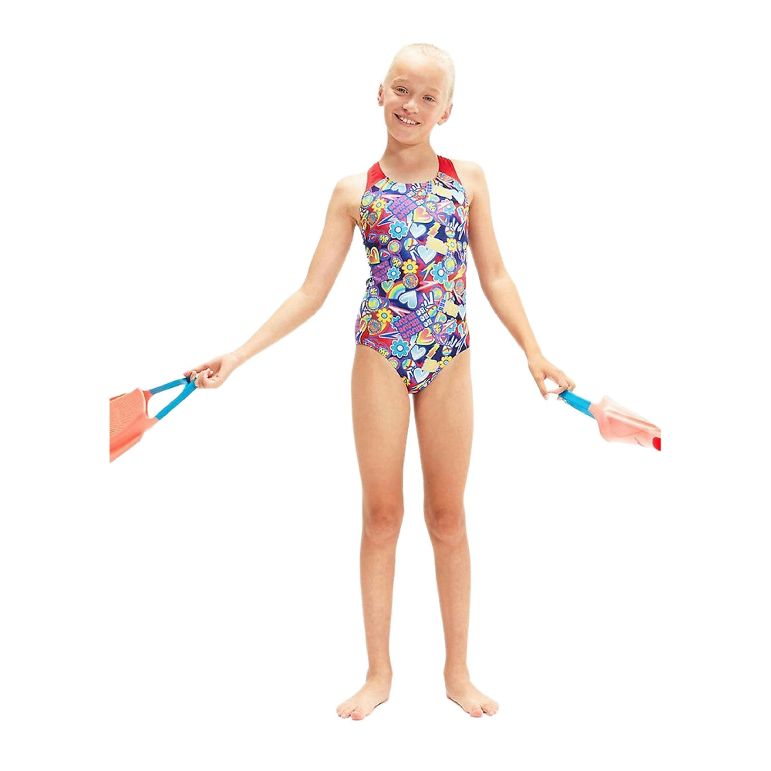 Speedo Girls Digital Splashback One Piece Swimsuit , view 3 of 3