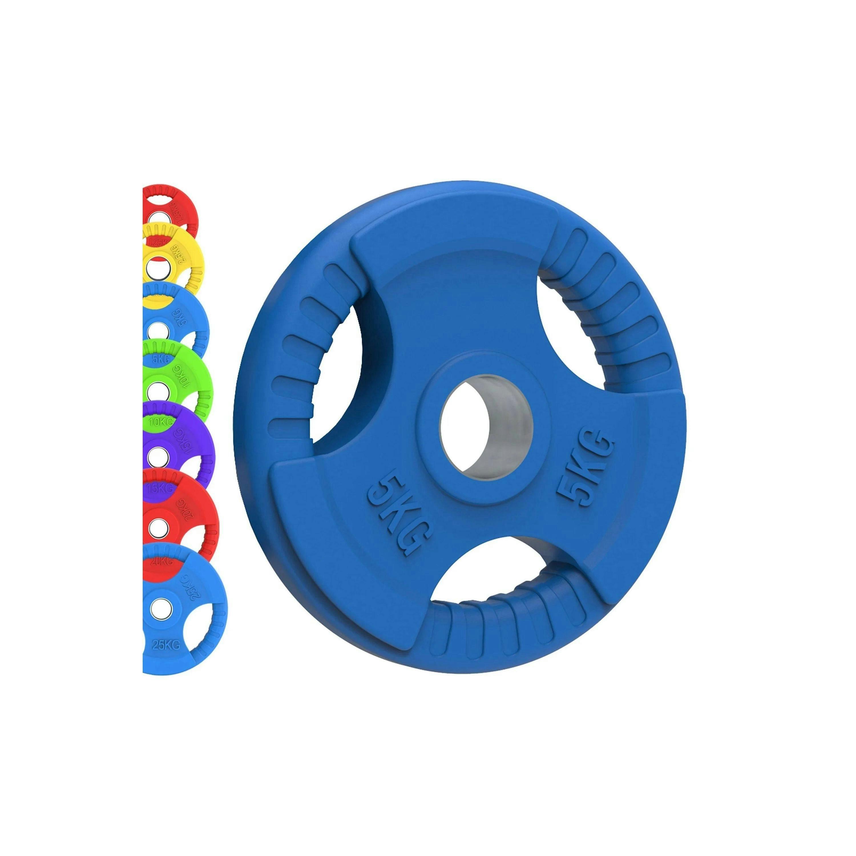 Olympic Tri-Grip Rubber Weight Plates - Colour Pairs & Sets , view 1 of 3