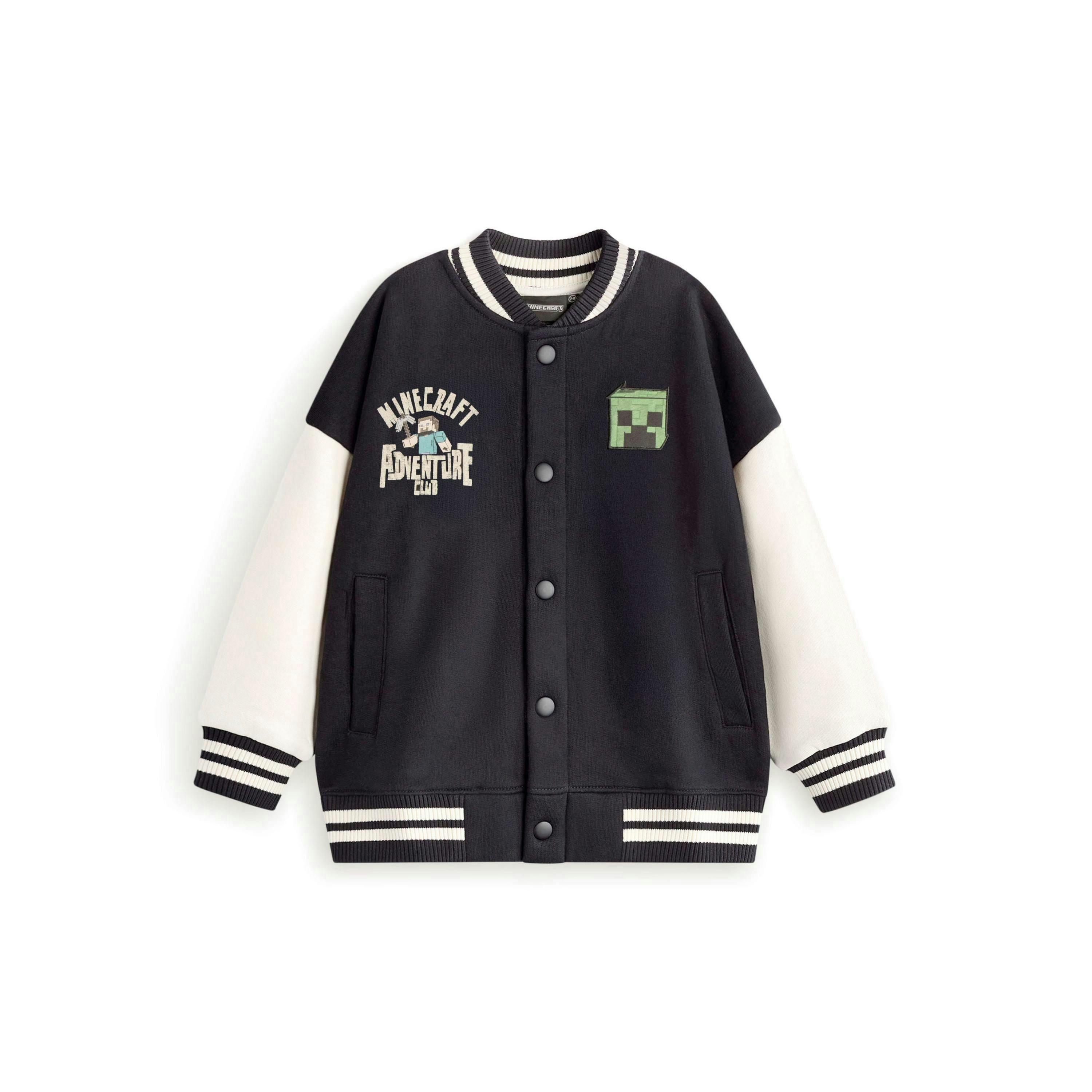 Minecraft Boys Black Creeper Varsity Jacket by Vanilla Underground , view 1 of 1
