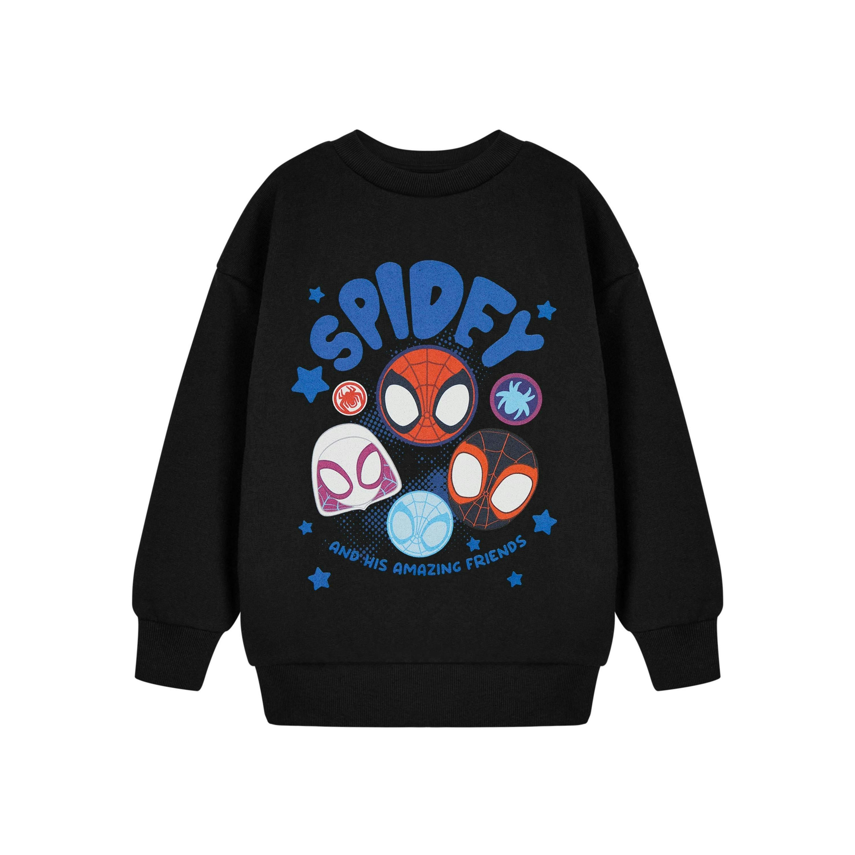 Spiderman Boys Black Spidey & His Amazing Friends Sweatshirt by Vanilla Underground , view 1 of 1