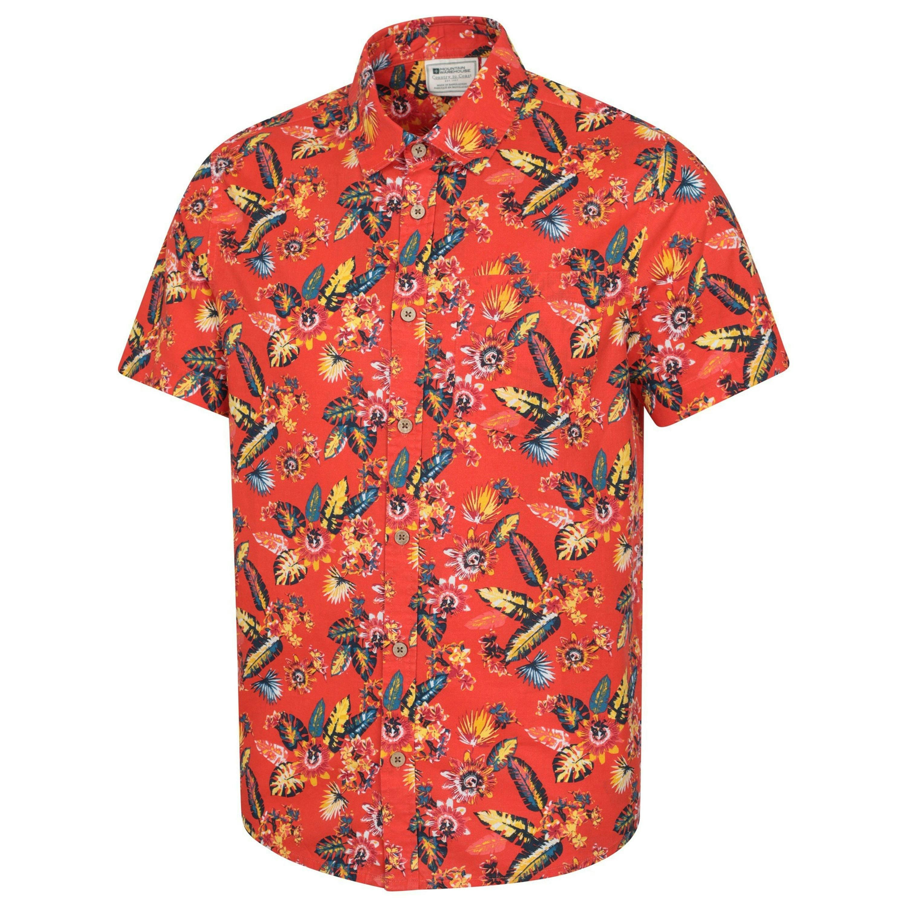 Mountain Warehouse Mens Tropical Leaves Short-Sleeved Shirt , view 3 of 4