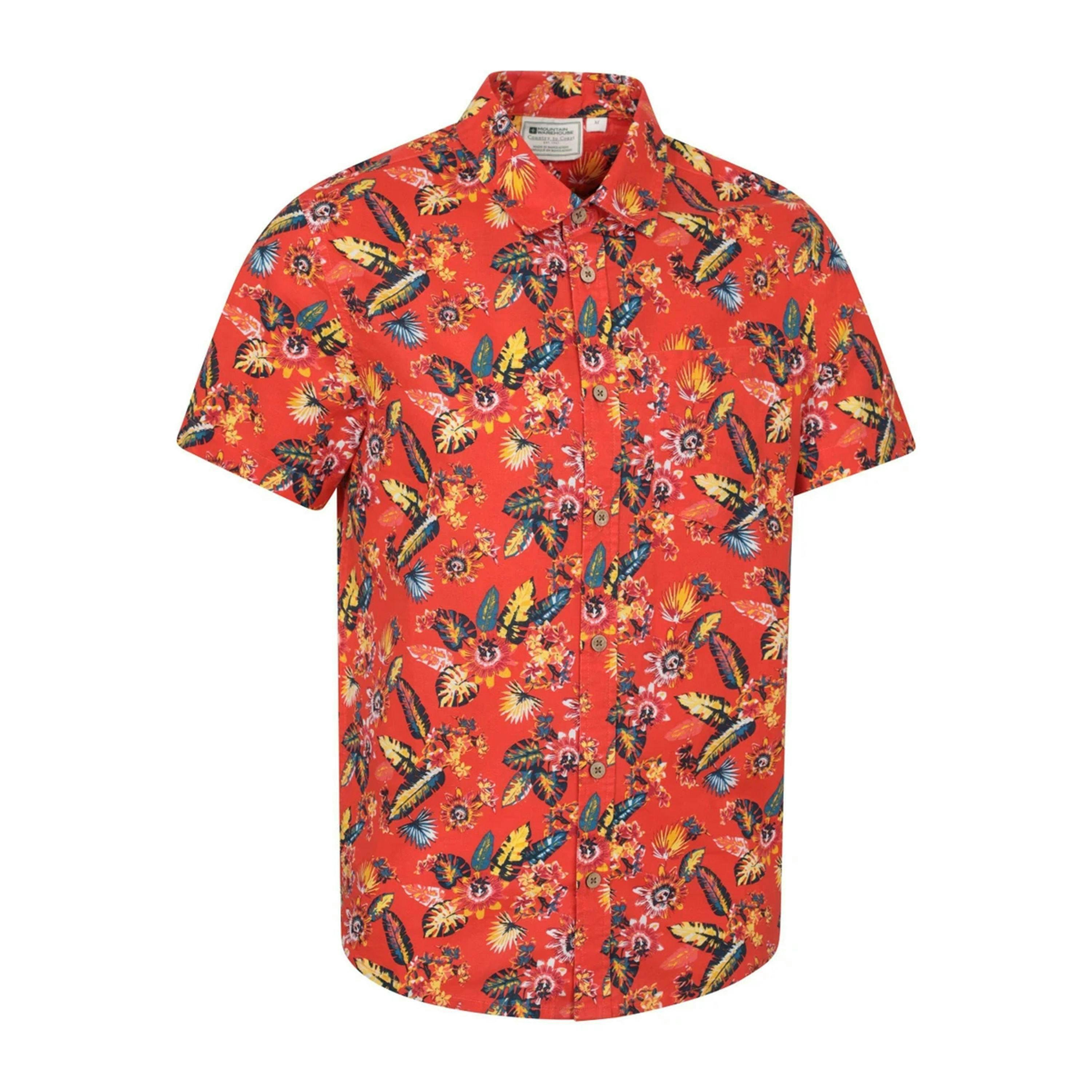 Mountain Warehouse Mens Tropical Leaves Short-Sleeved Shirt , view 4 of 4