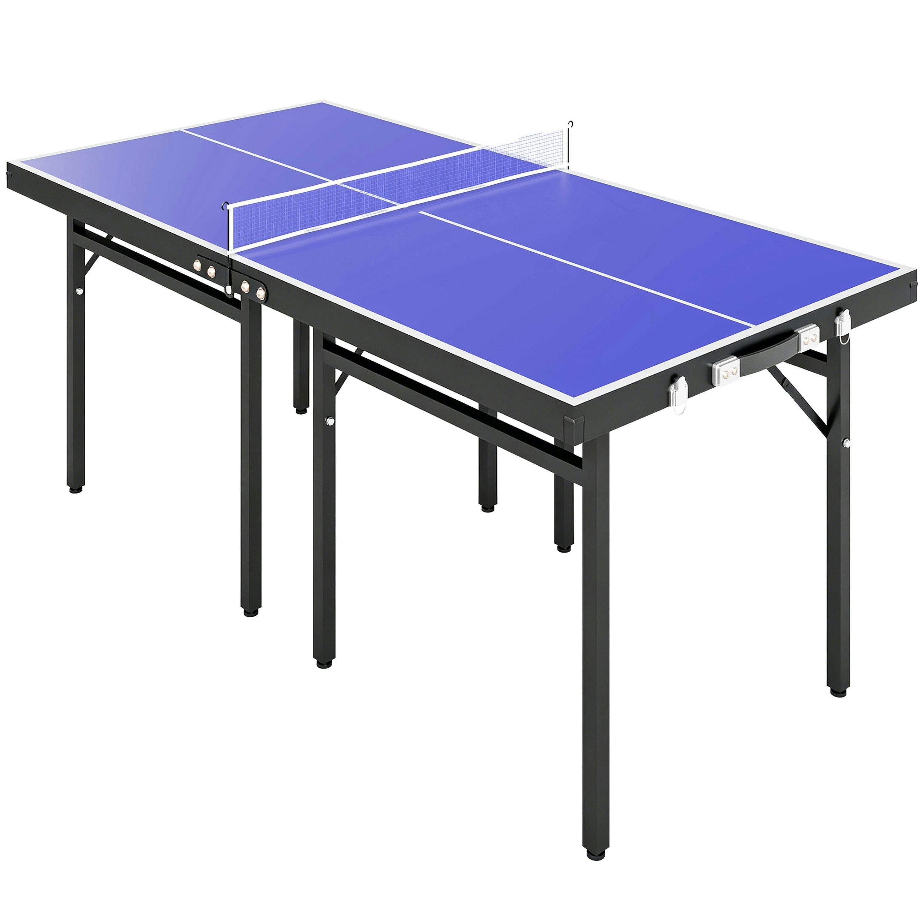 HOMCOM Folding Mini Table Tennis Portable Ping Pong Set Games Play Sport w/ Net , view 2 of 5