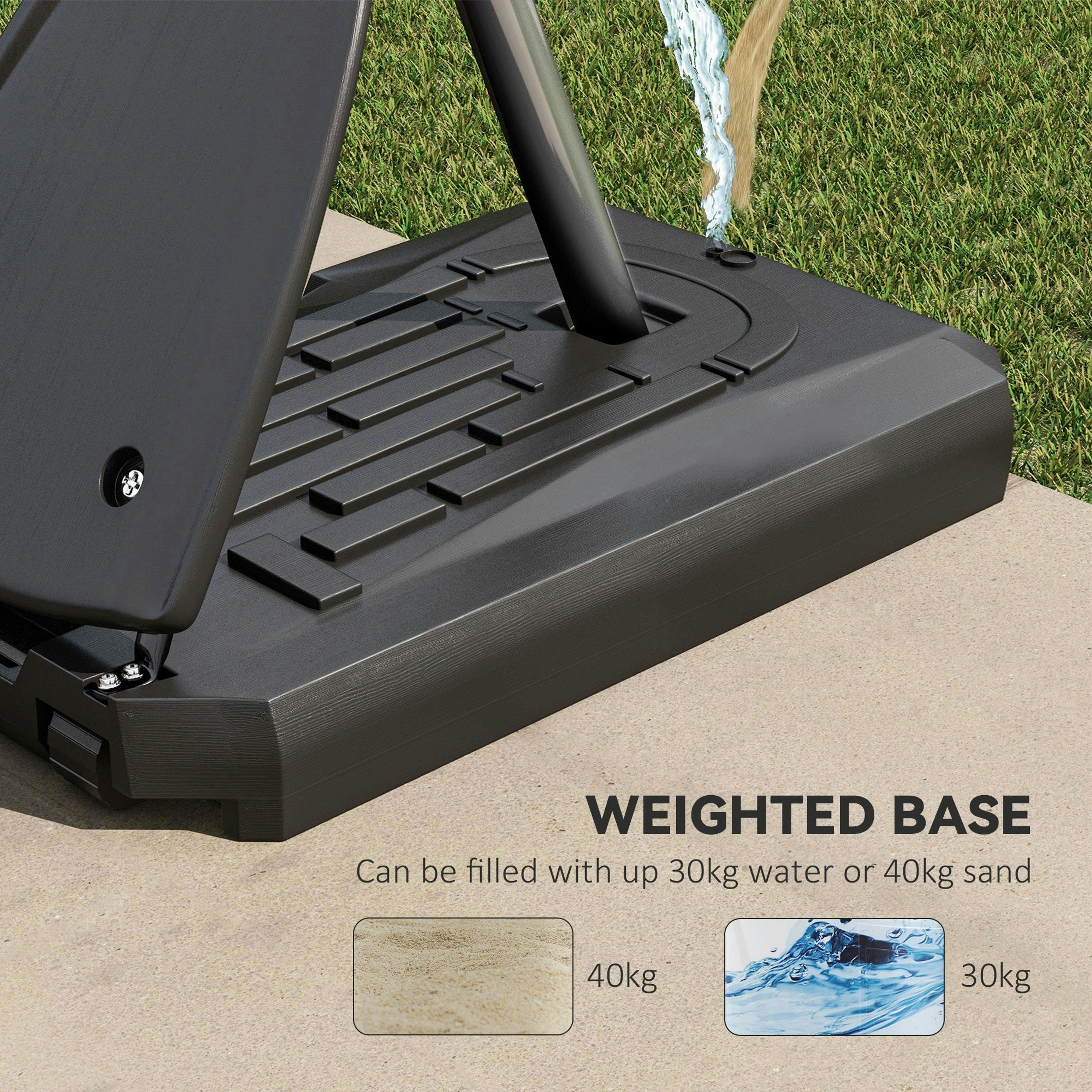 SPORTNOW Adjustable Basketball Hoop with Weighted Base, 2.4-2.9m , view 5 of 6