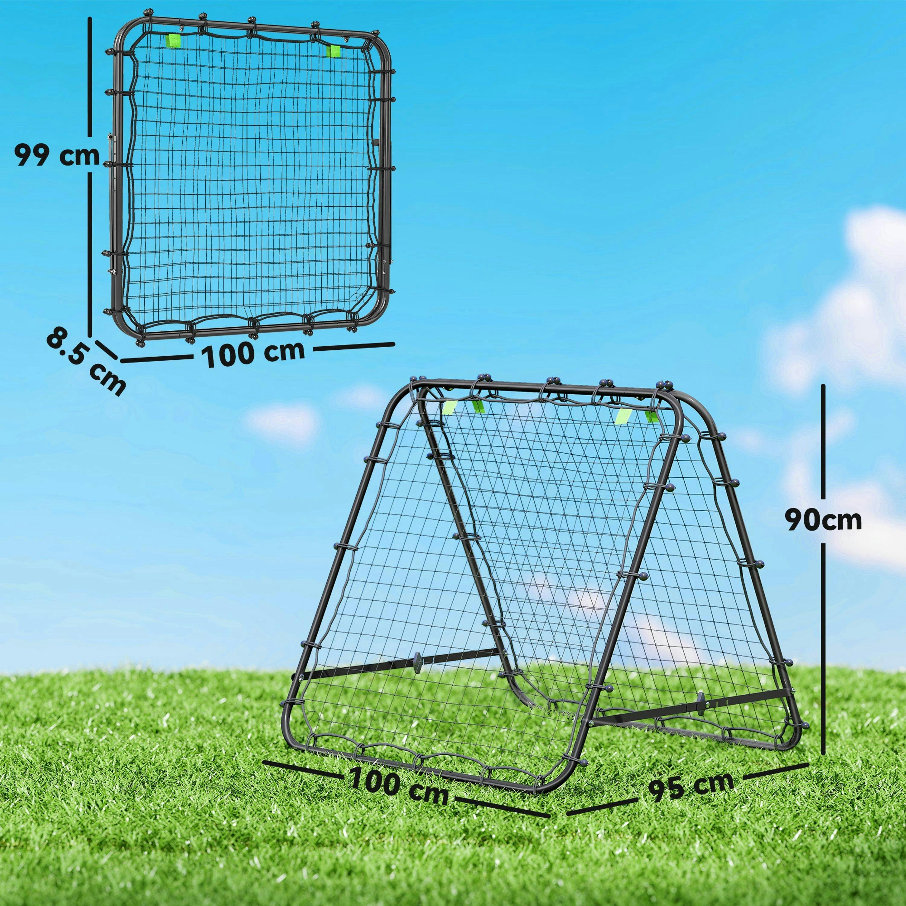 HOMCOM Rebounder Net Football Target Goal with Adjustable Angles, Blue , view 3 of 6