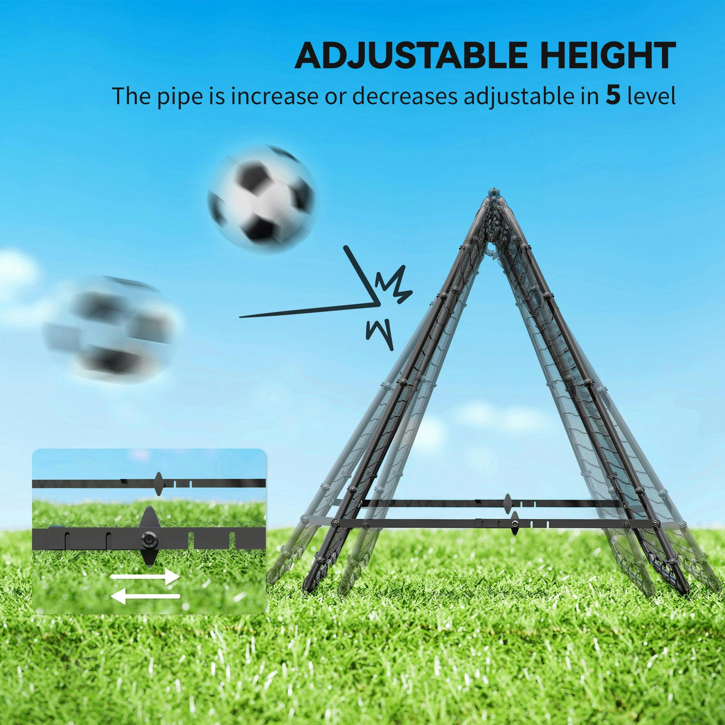 HOMCOM Rebounder Net Football Target Goal with Adjustable Angles, Blue , view 4 of 6