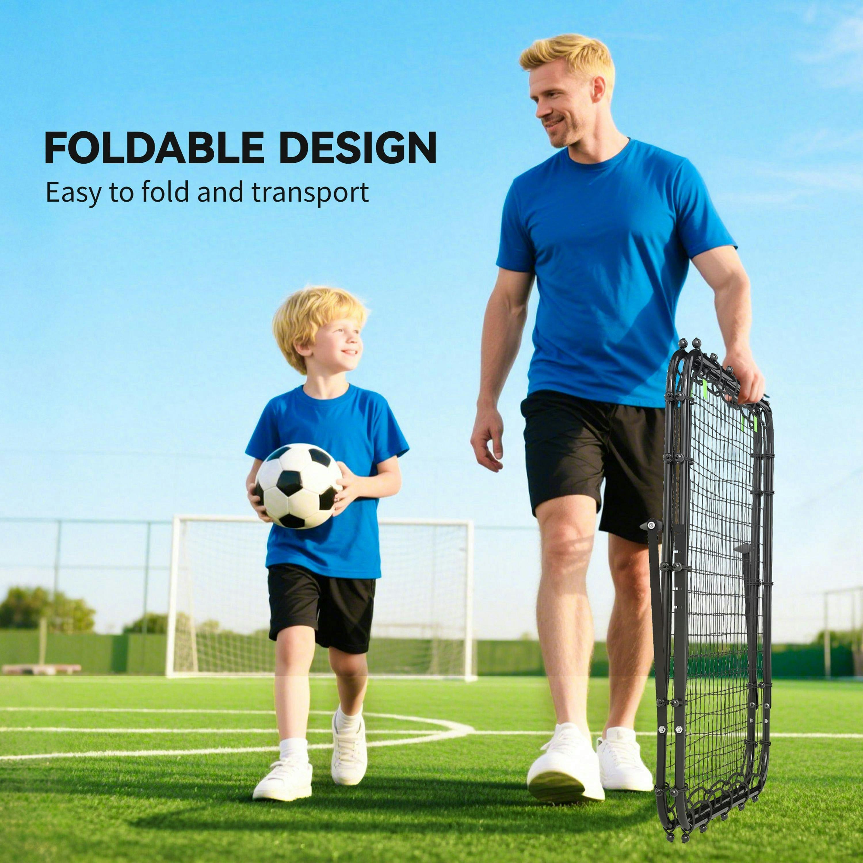 HOMCOM Rebounder Net Football Target Goal with Adjustable Angles, Blue , view 5 of 6