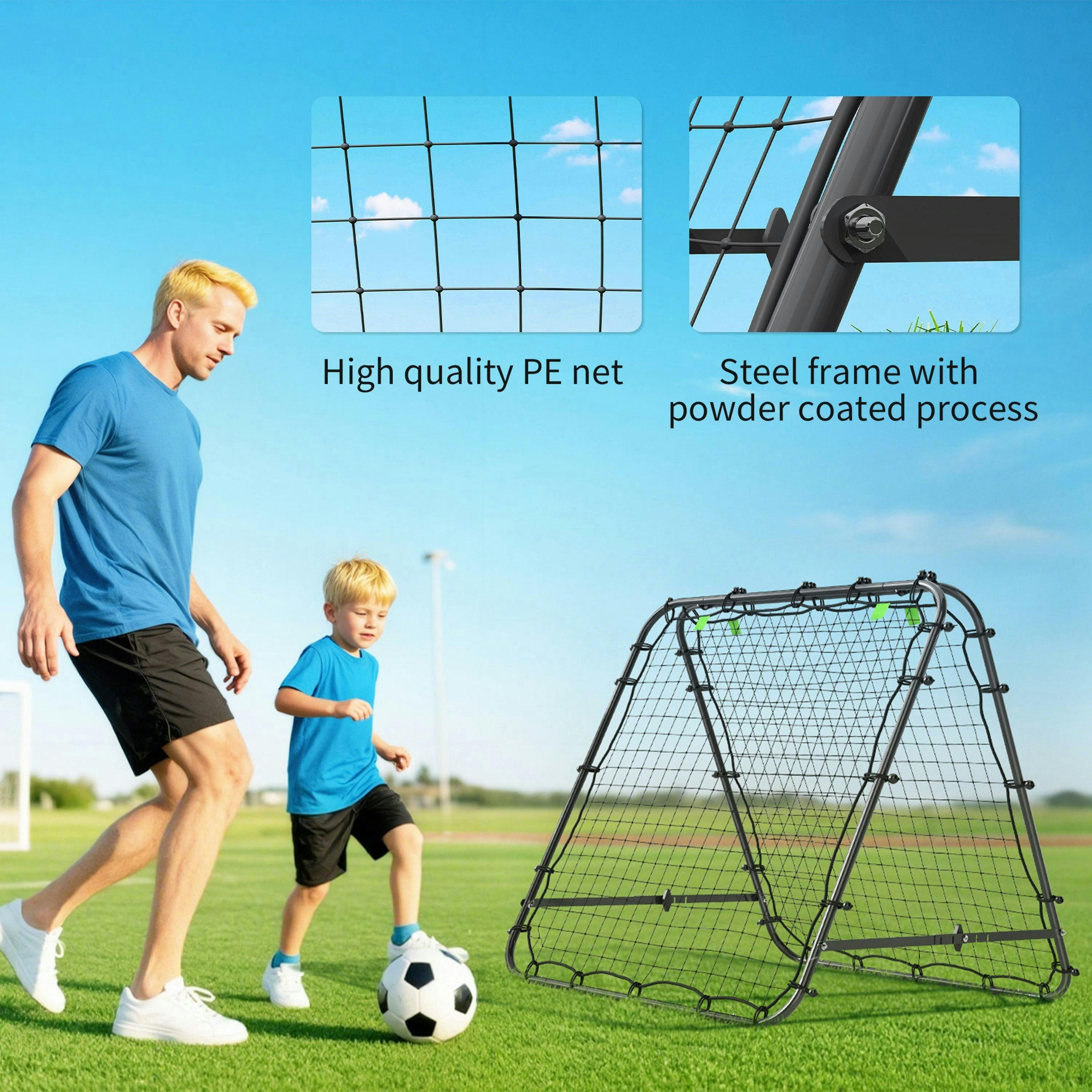 HOMCOM Rebounder Net Football Target Goal with Adjustable Angles, Blue , view 6 of 6