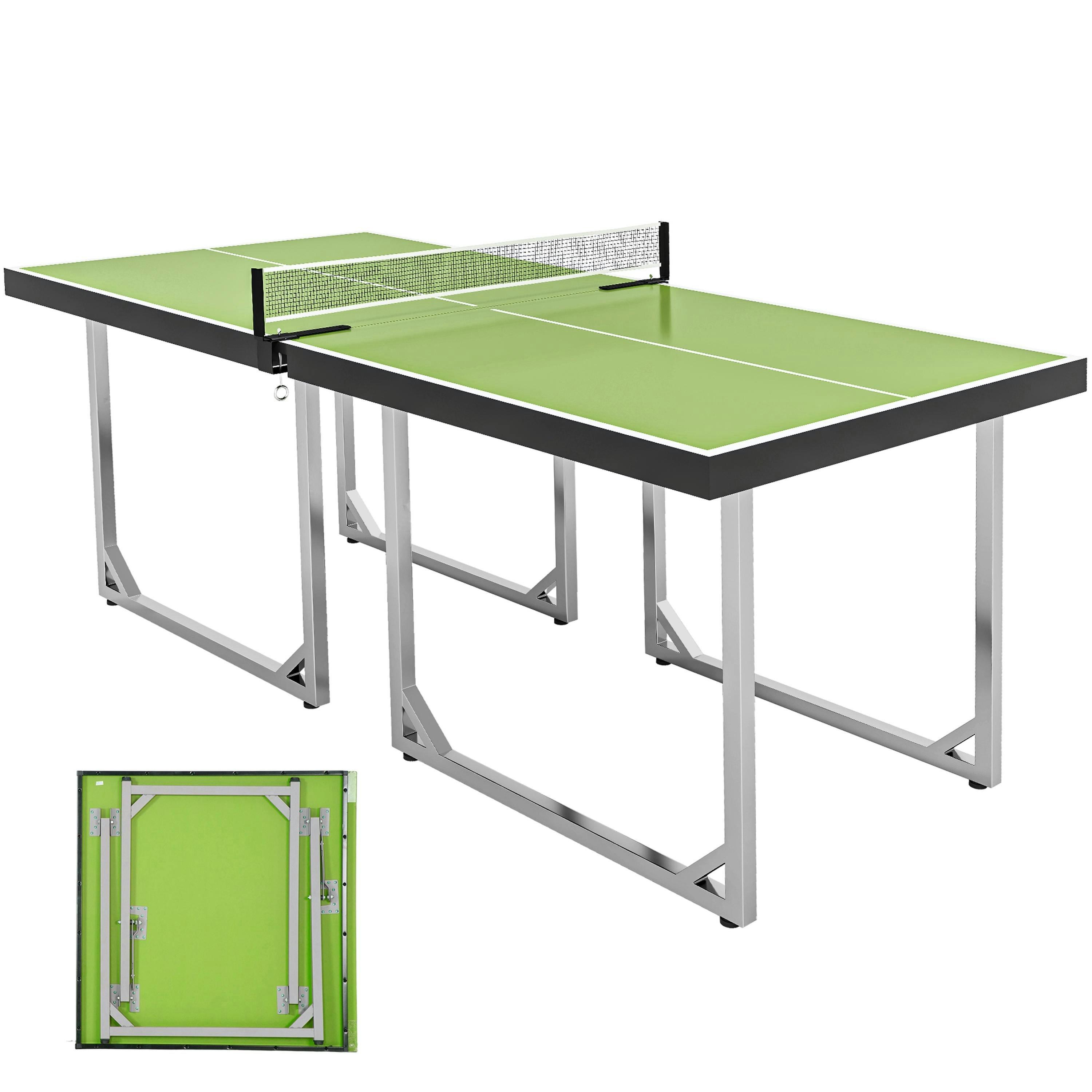 HOMCOM 6ft Table Tennis Table Foldable Portable with Net Midsize , view 2 of 5
