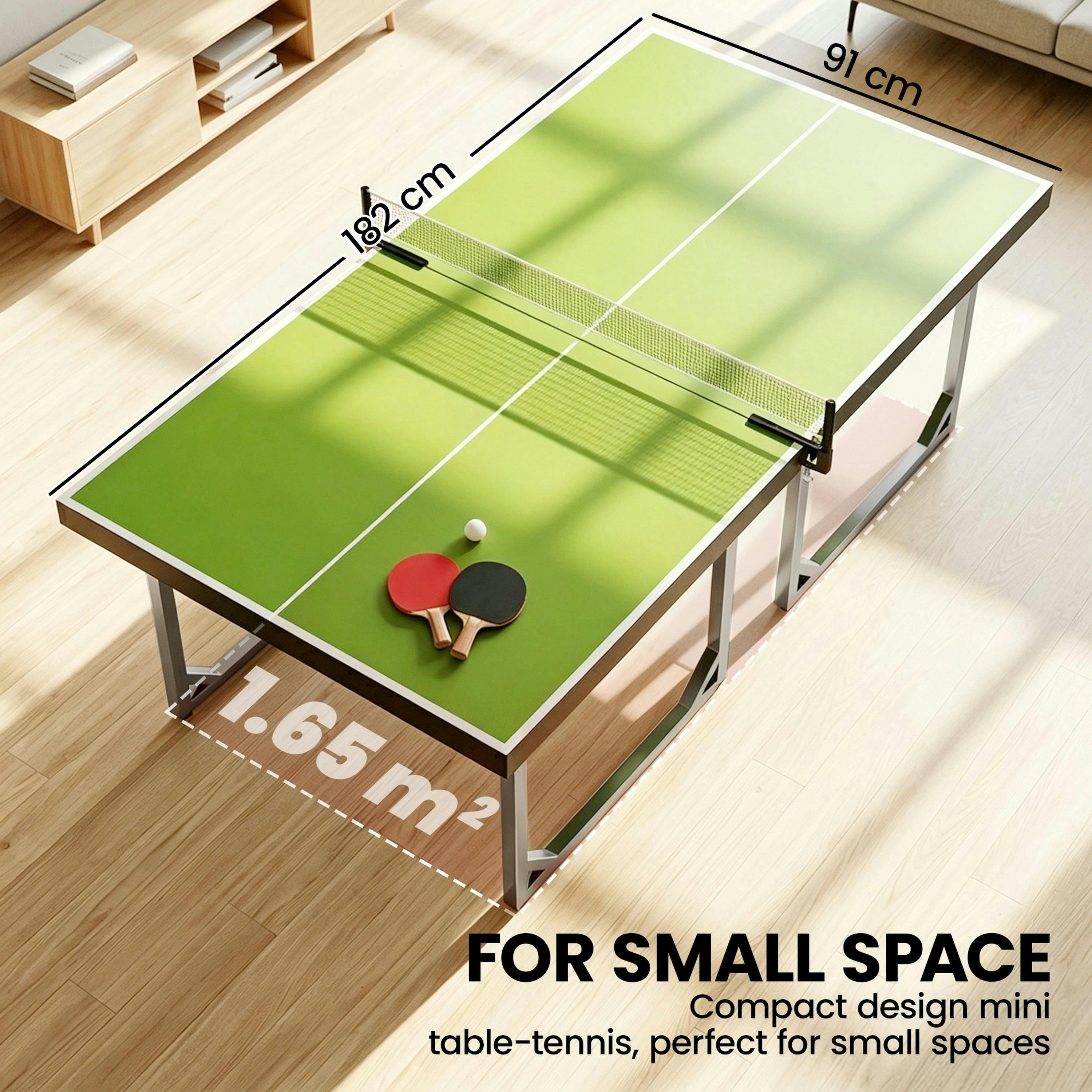 HOMCOM 6ft Table Tennis Table Foldable Portable with Net Midsize , view 5 of 5