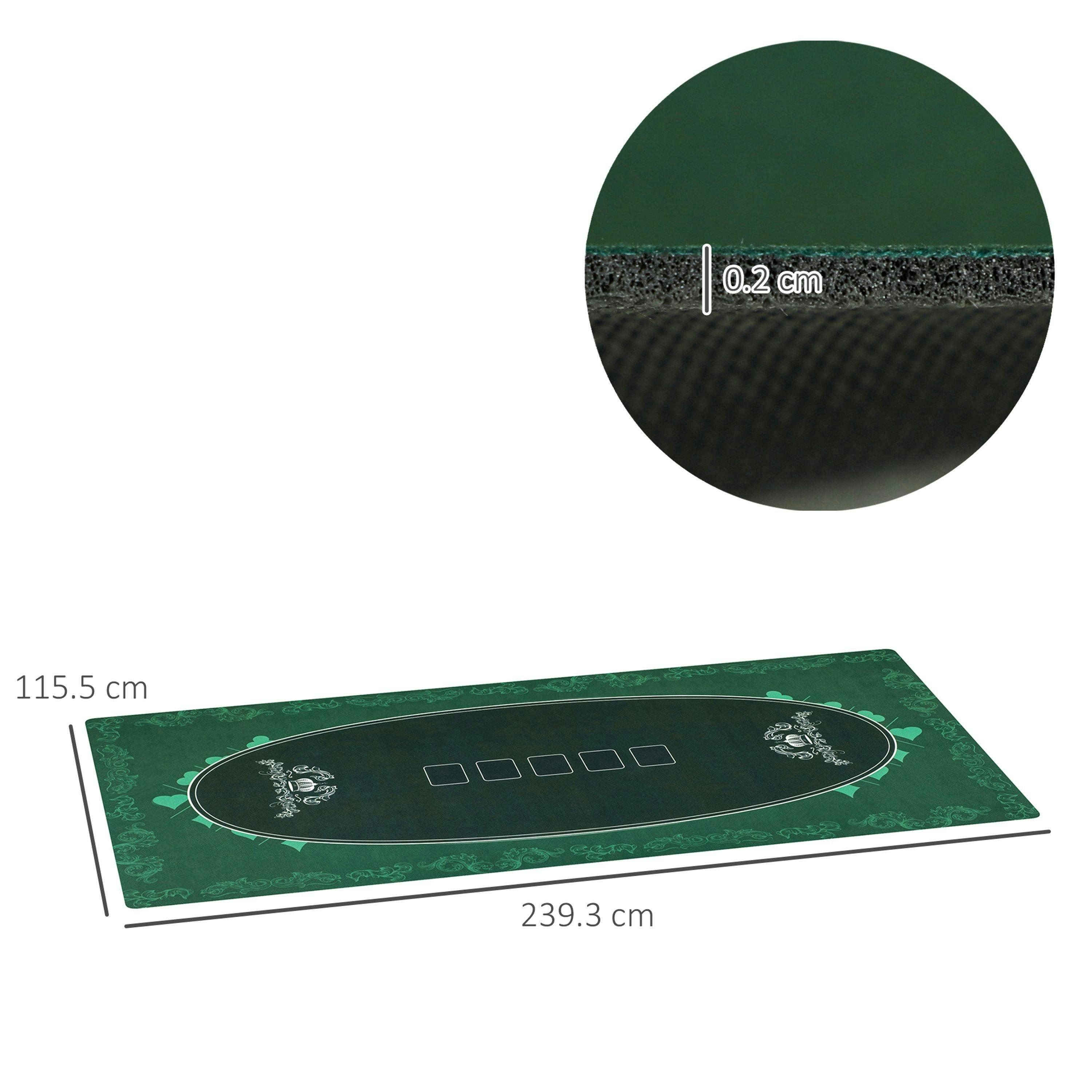 SPORTNOW 239.3 x 115.5 cm Poker Mat 12 Player Water-Resistant, Green , view 3 of 5
