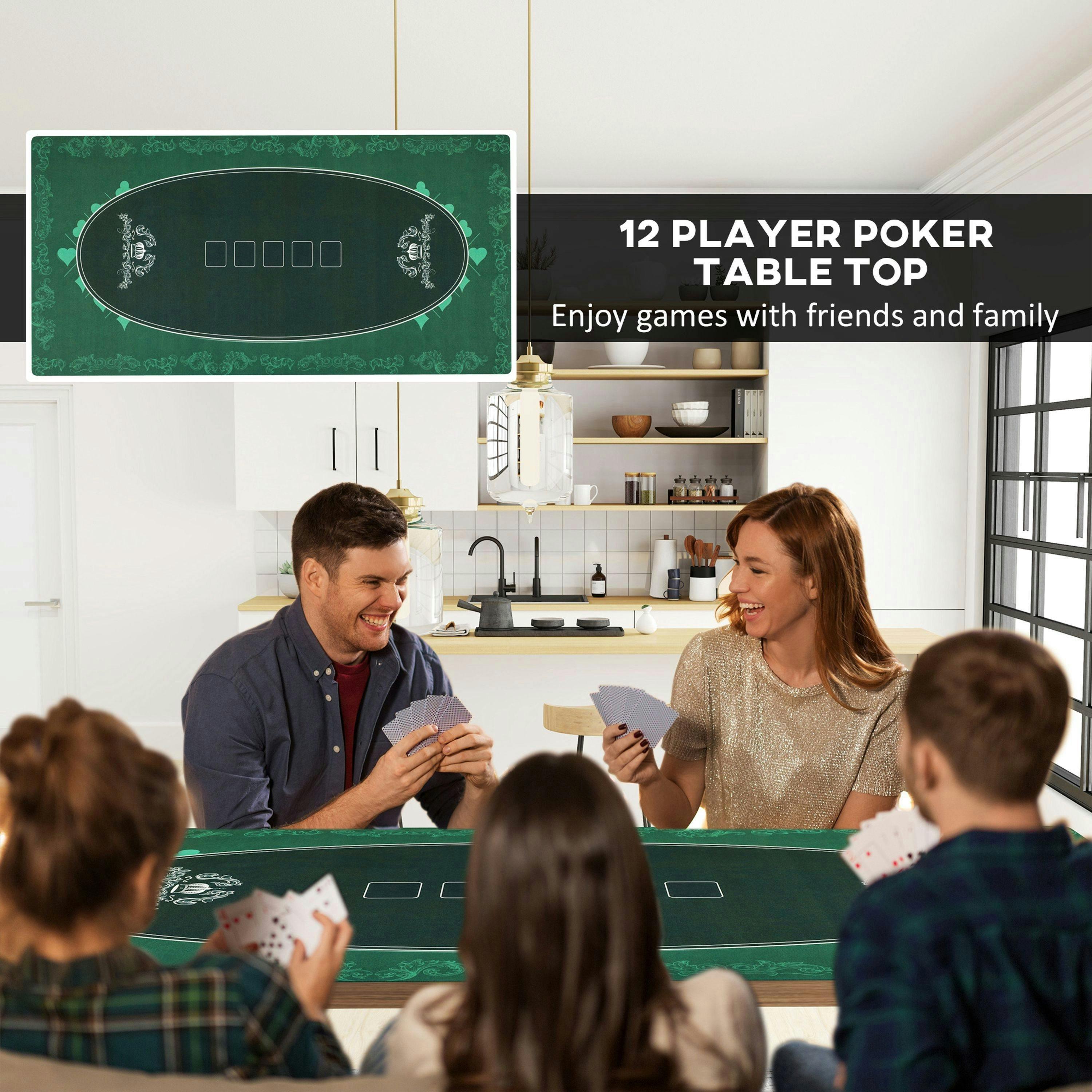 SPORTNOW 239.3 x 115.5 cm Poker Mat 12 Player Water-Resistant, Green , view 4 of 5