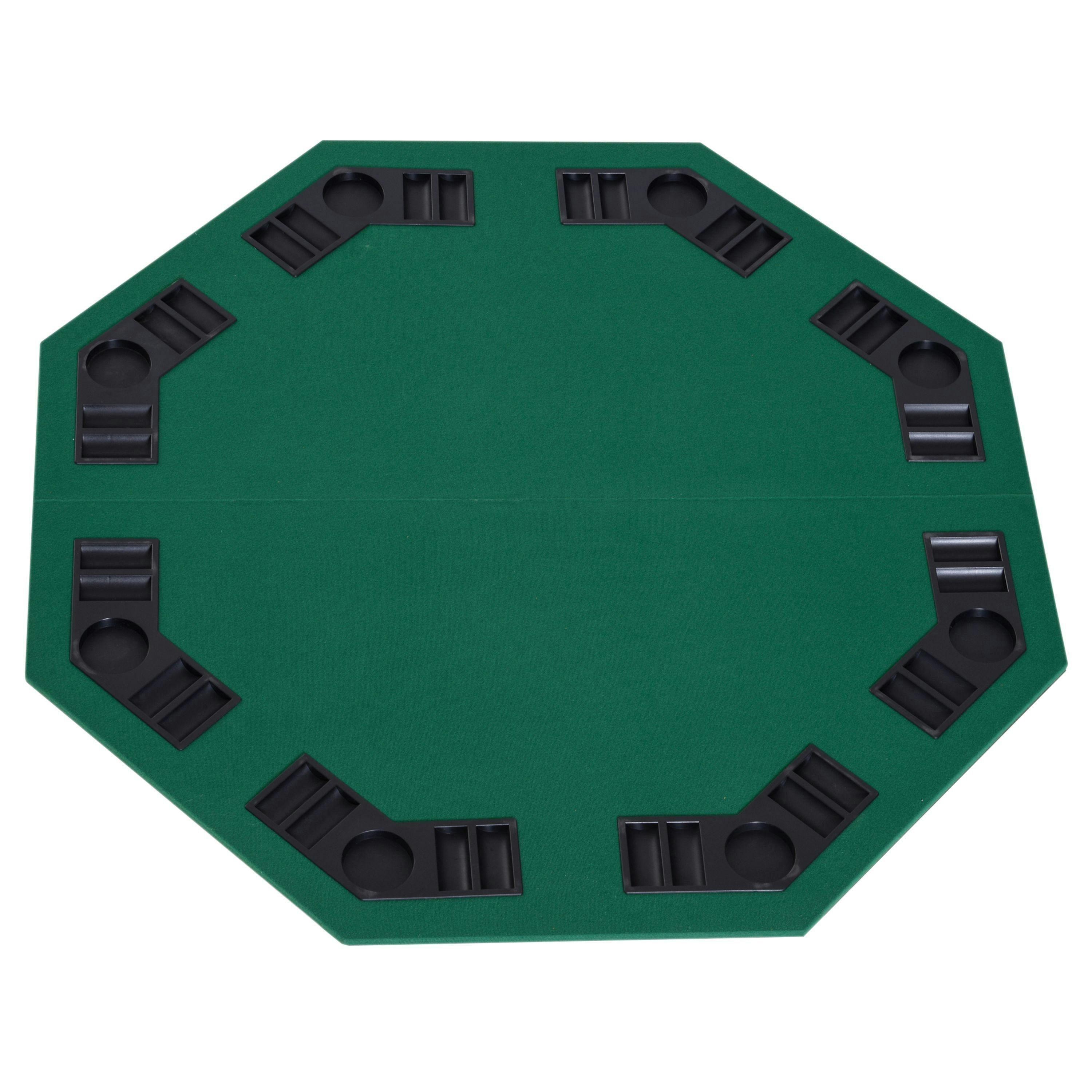 HOMCOM 1.2m/48 Inches Foldable Poker Table Top 8 Players Blackjack Chip Trays , view 2 of 5