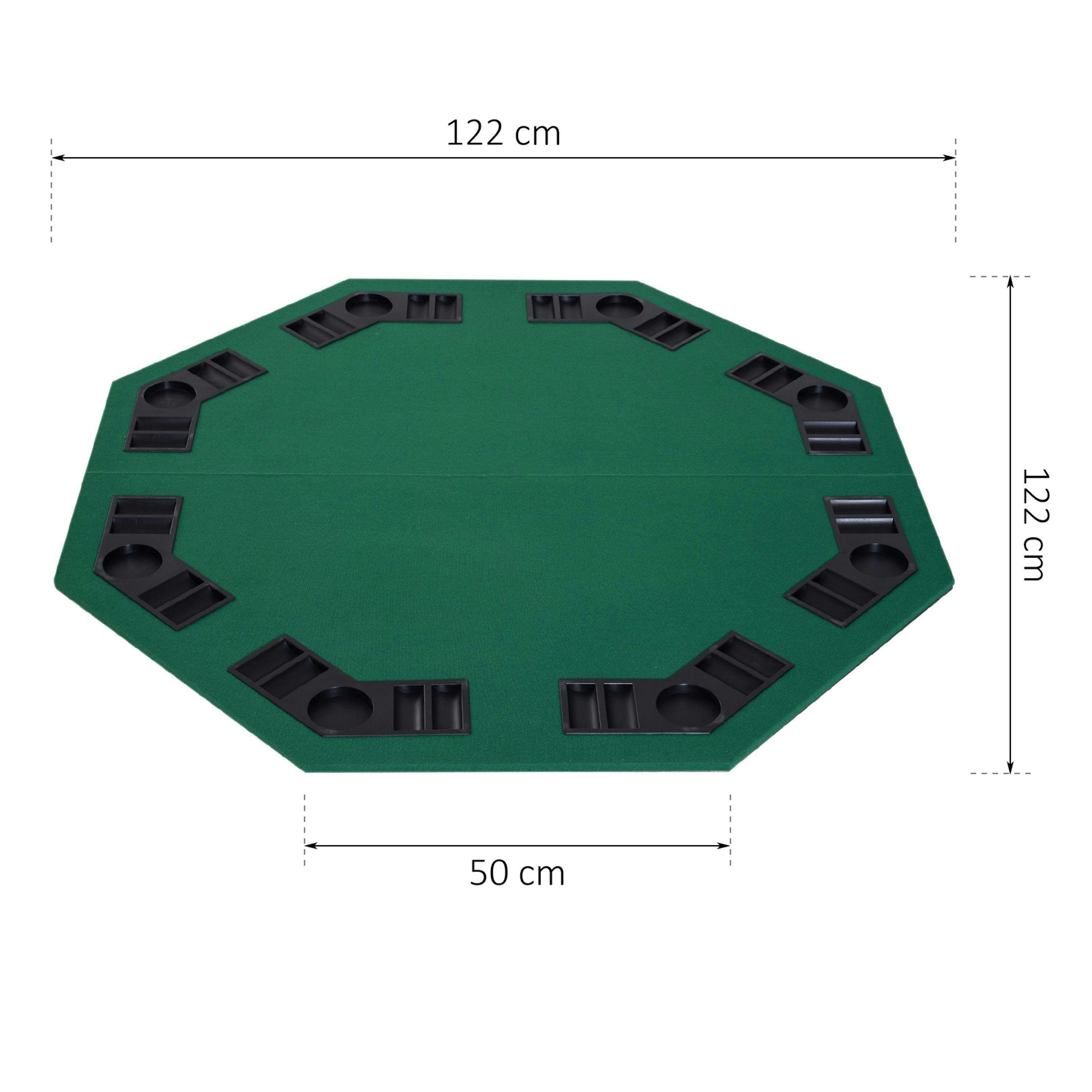 HOMCOM 1.2m/48 Inches Foldable Poker Table Top 8 Players Blackjack Chip Trays , view 3 of 5